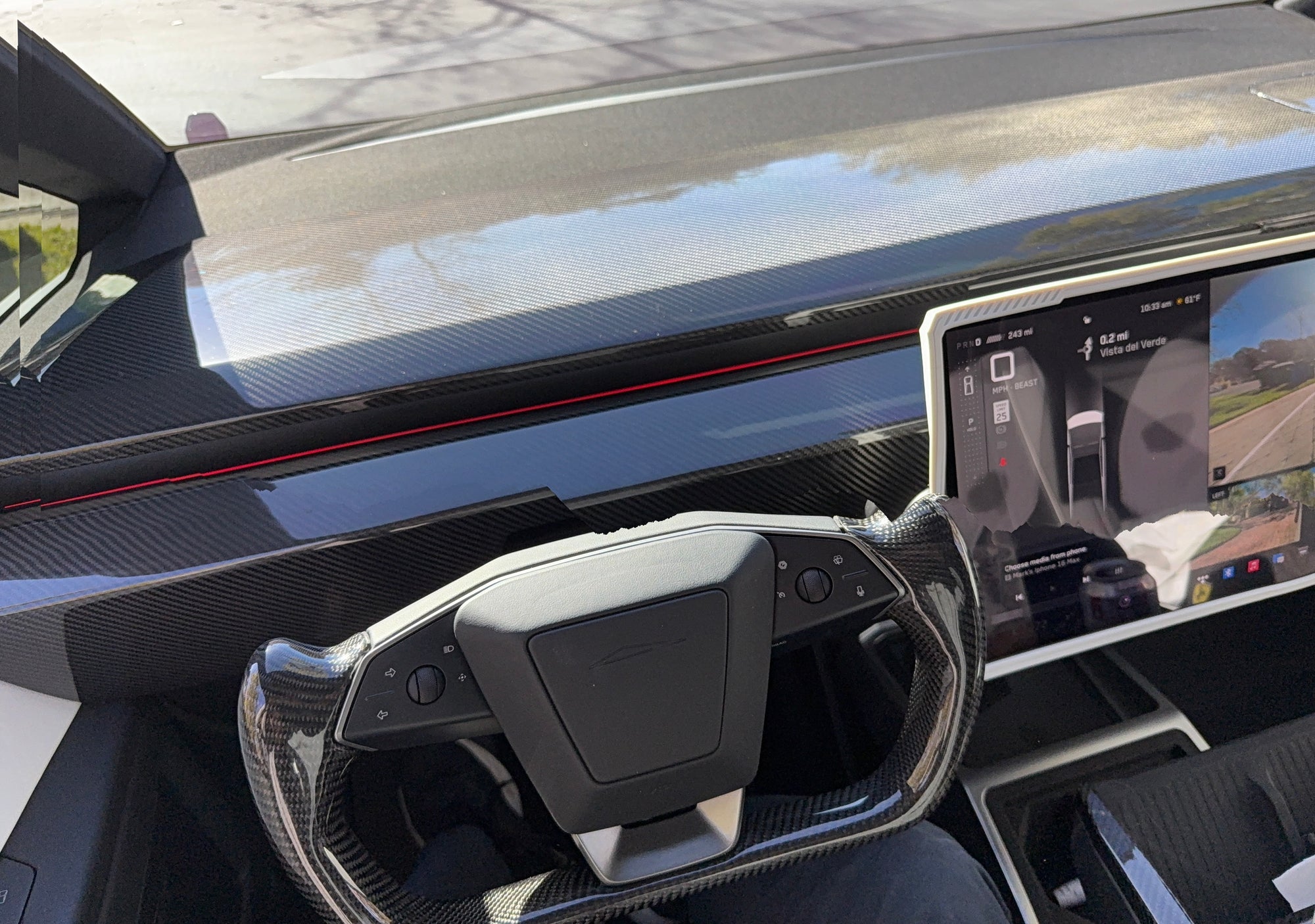 Cybertruck Top Upper Dashboard Overlay - Real Dry Molded Carbon Fiber