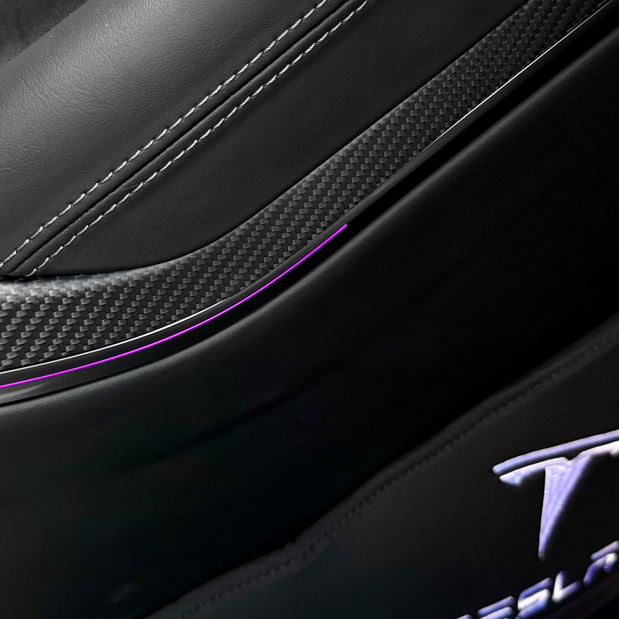 Model S &amp; X Interior Upgrade Kit "Go Plaid" (9 &amp; 12 Piece Kit) - Real Molded Carbon Fiber - Goodbye Wood