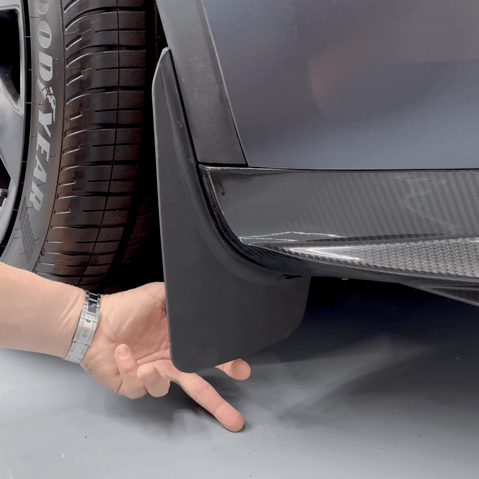 Model 3 Mud Flaps Screwless - Glossy Carbon Fiber Look - (Set of 4)