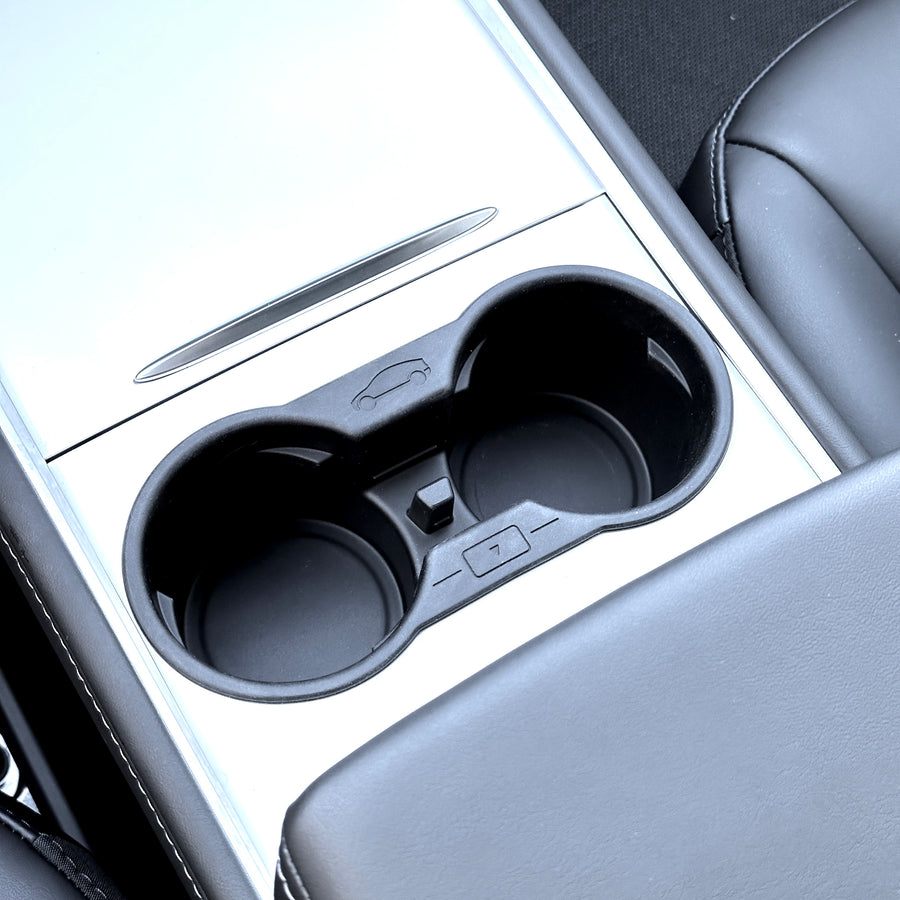 2021+ | Model 3 & Y Dual Cup Holder Super Soft Liner (Gen. 2) - Black or Grey