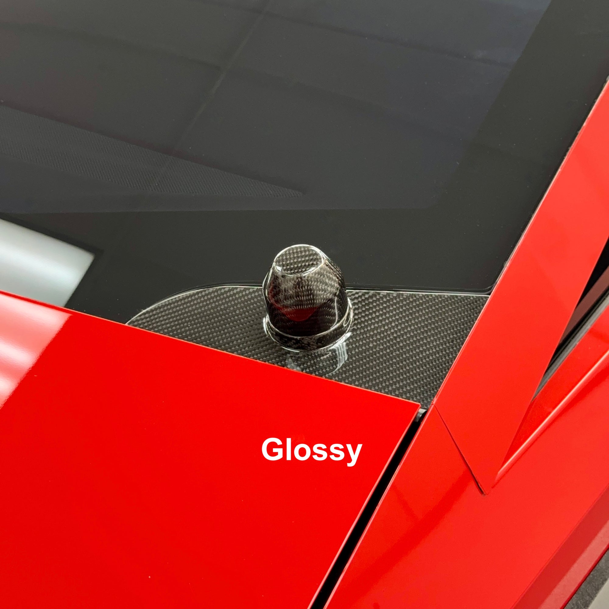 Cybertruck Windshield Wiper Motor Cover &amp; Cap Overlay- Real Molded Carbon Fiber