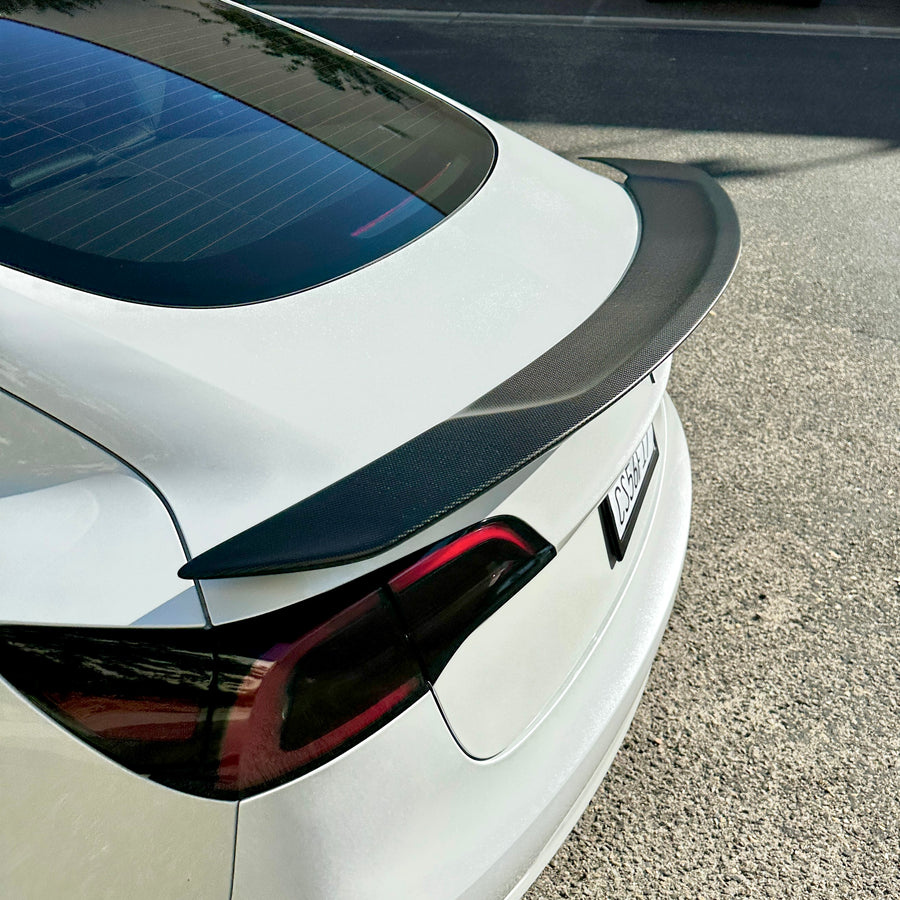 Model 3 Colossal Rear Wing Spoiler - Real Molded Carbon Fiber