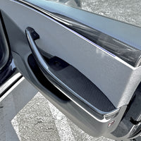 2024+ | Model 3 Front & Rear Door Armrest Overlays (4 Pieces) - Real Dry Molded Carbon Fiber