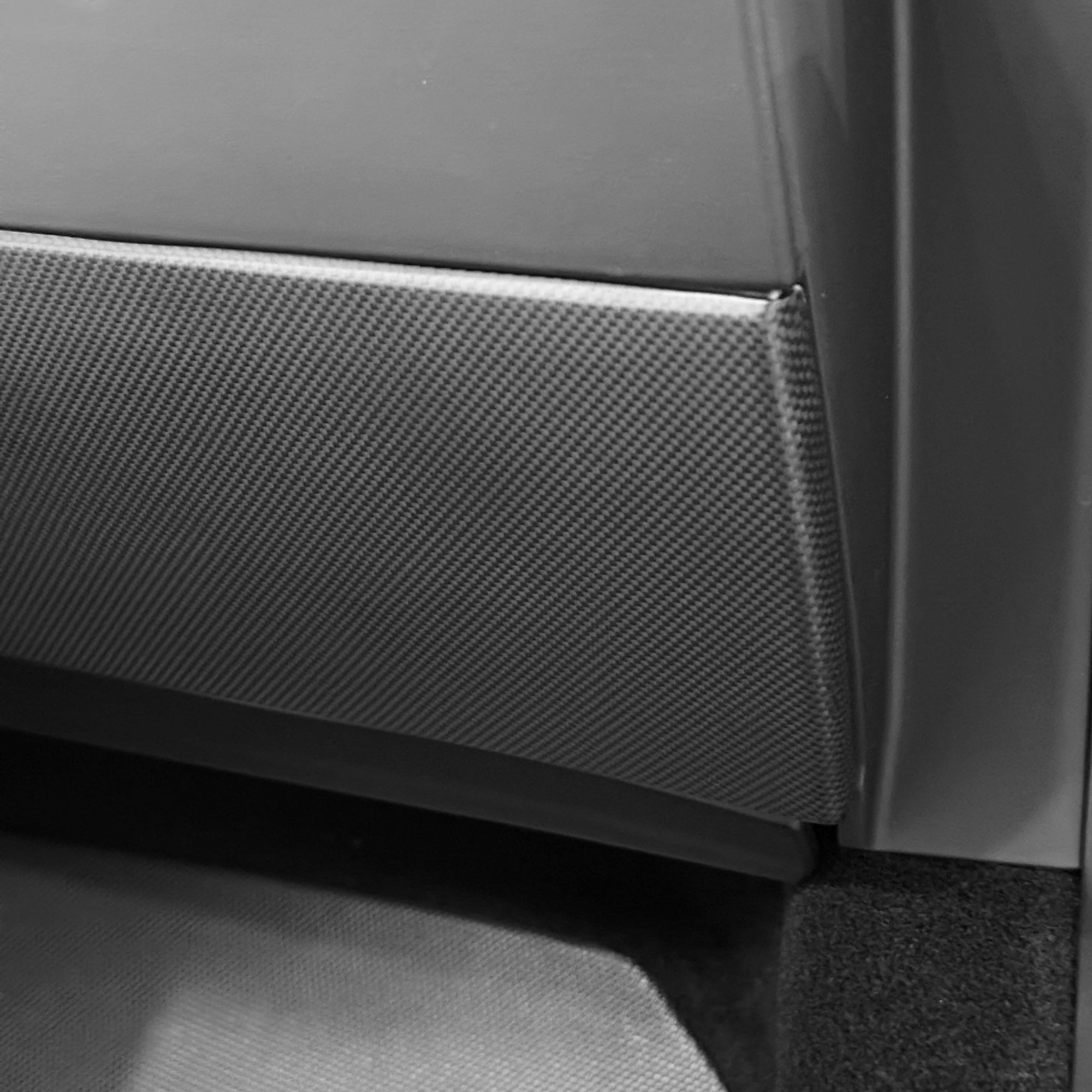 2024+ | Model 3 Highland Refreshed &quot;Plain Weave&quot; (Performance Look) Glovebox Overlay - Real Dry Molded Carbon Fiber