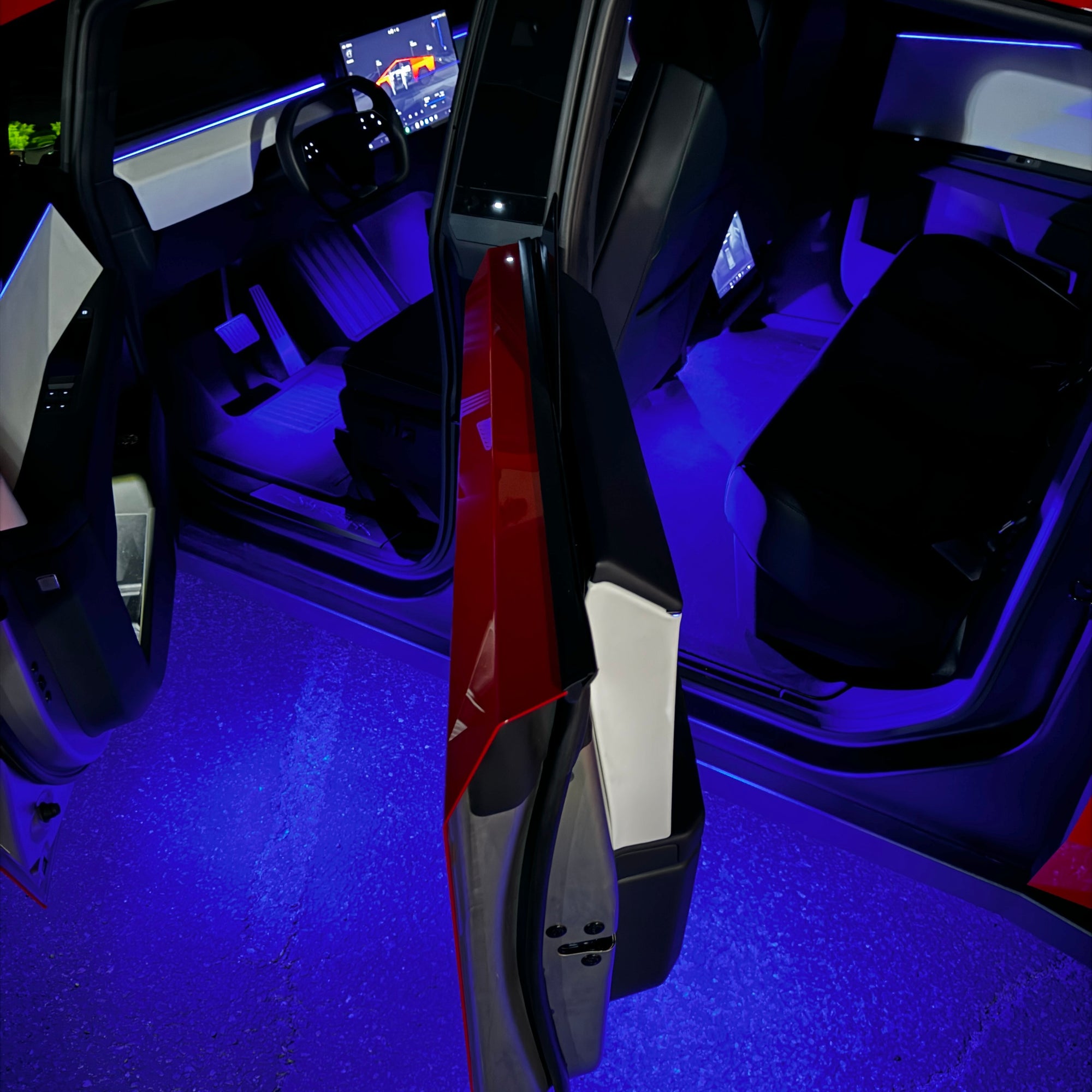 Cybertruck Interior &amp; Door LED Colored Lighting Upgrade Kits - RGB-W with IR Remote