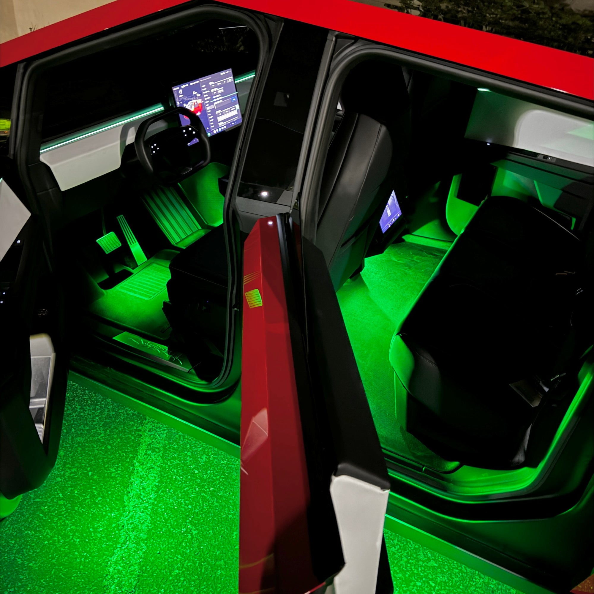 Cybertruck Interior &amp; Door LED Colored Lighting Upgrade Kits - RGB-W with IR Remote
