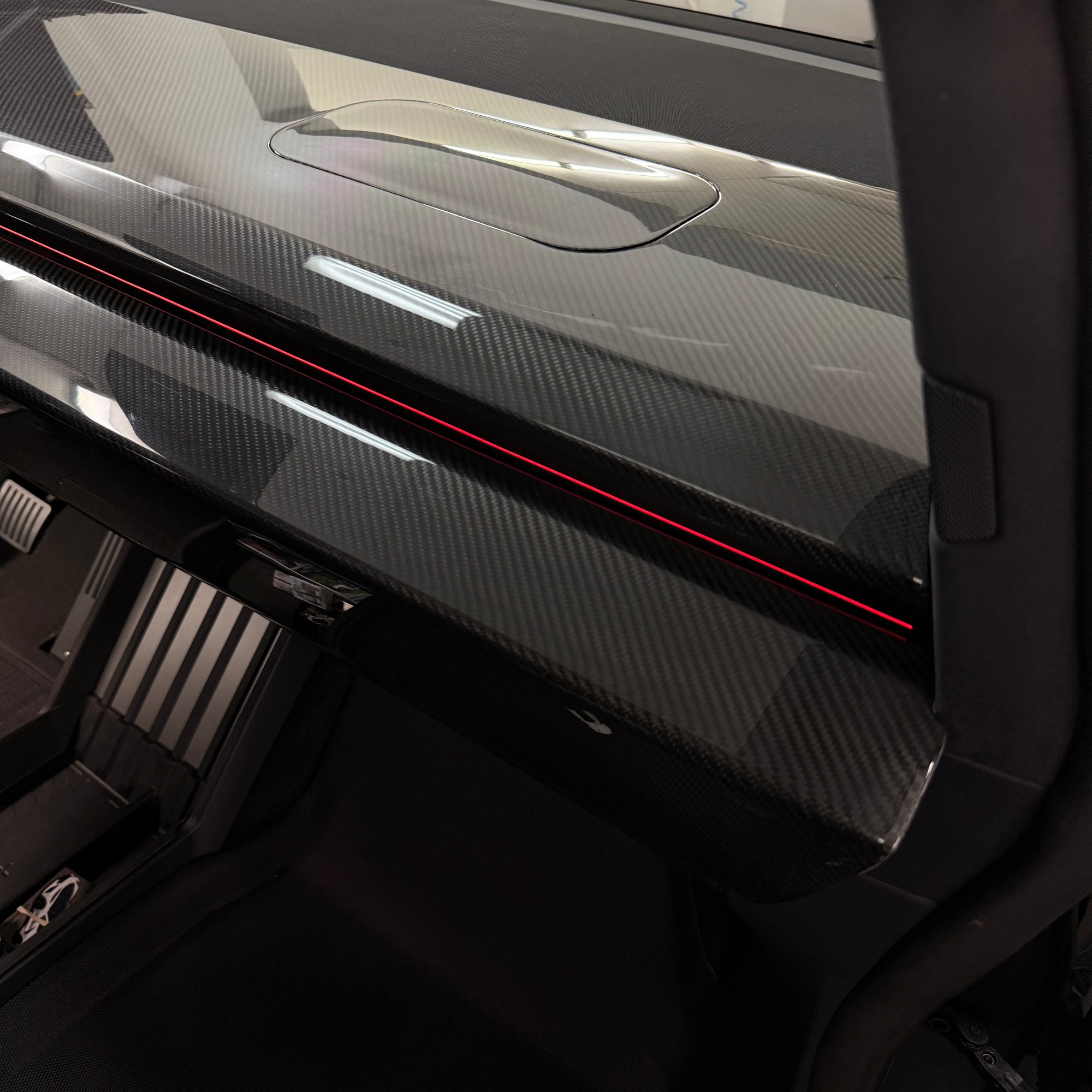 Cybertruck Top Upper Dashboard Overlay - Real Dry Molded Carbon Fiber