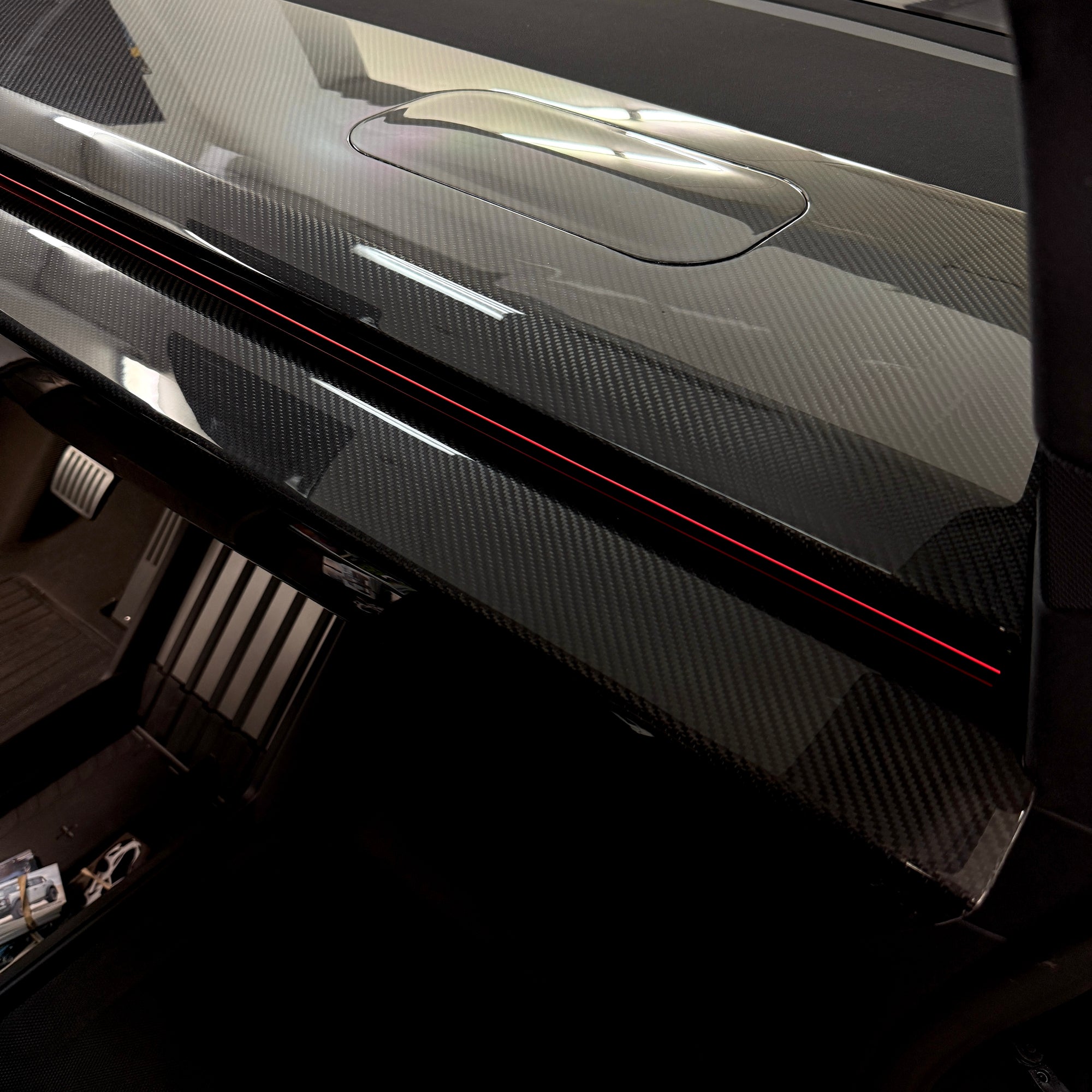 Cybertruck Top Upper Dashboard Overlay - Real Dry Molded Carbon Fiber