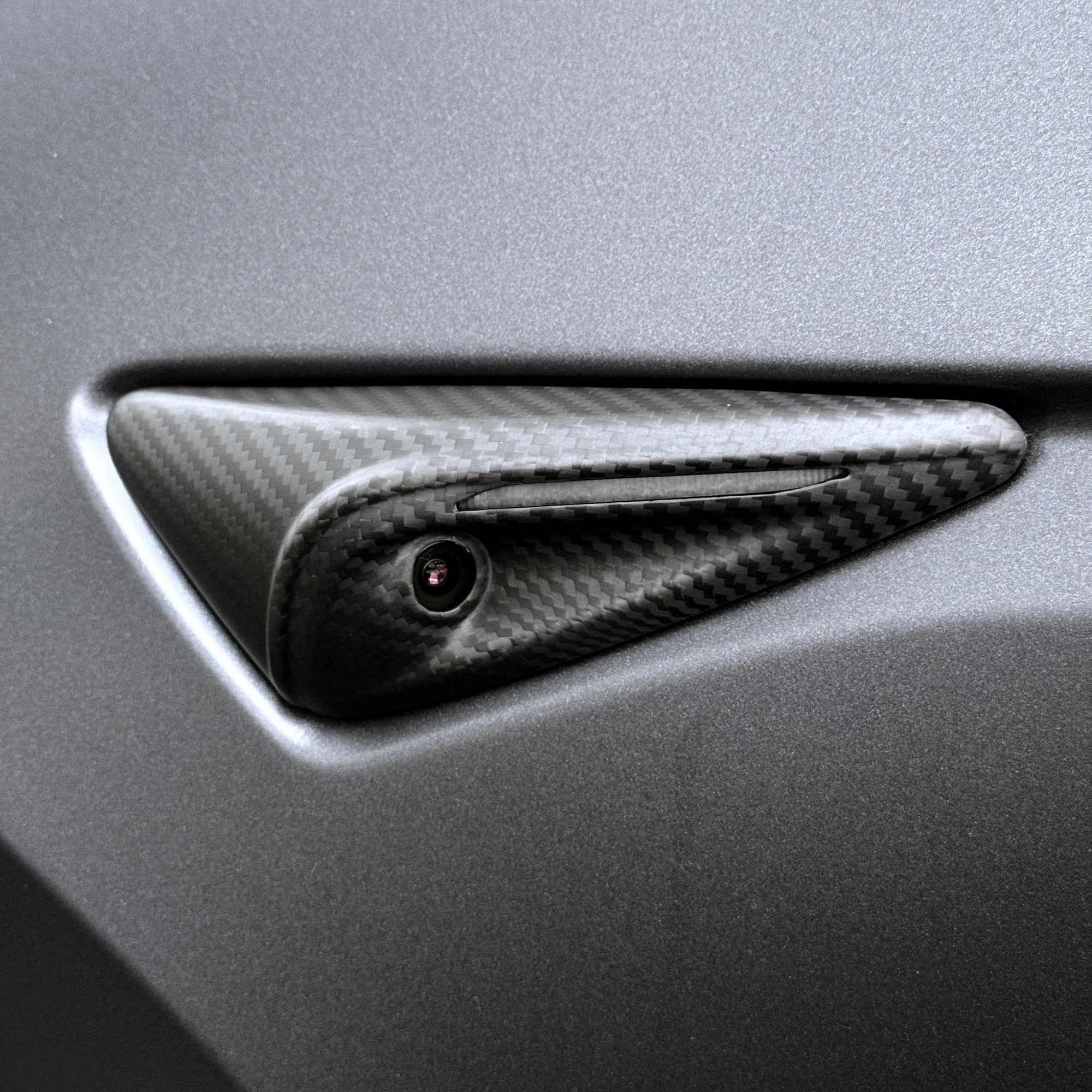2023+ | Model 3XY Full Cover Turn Signal Overlays - Hardware 4.0 (1 Pair) - Real Dry Molded Carbon Fiber