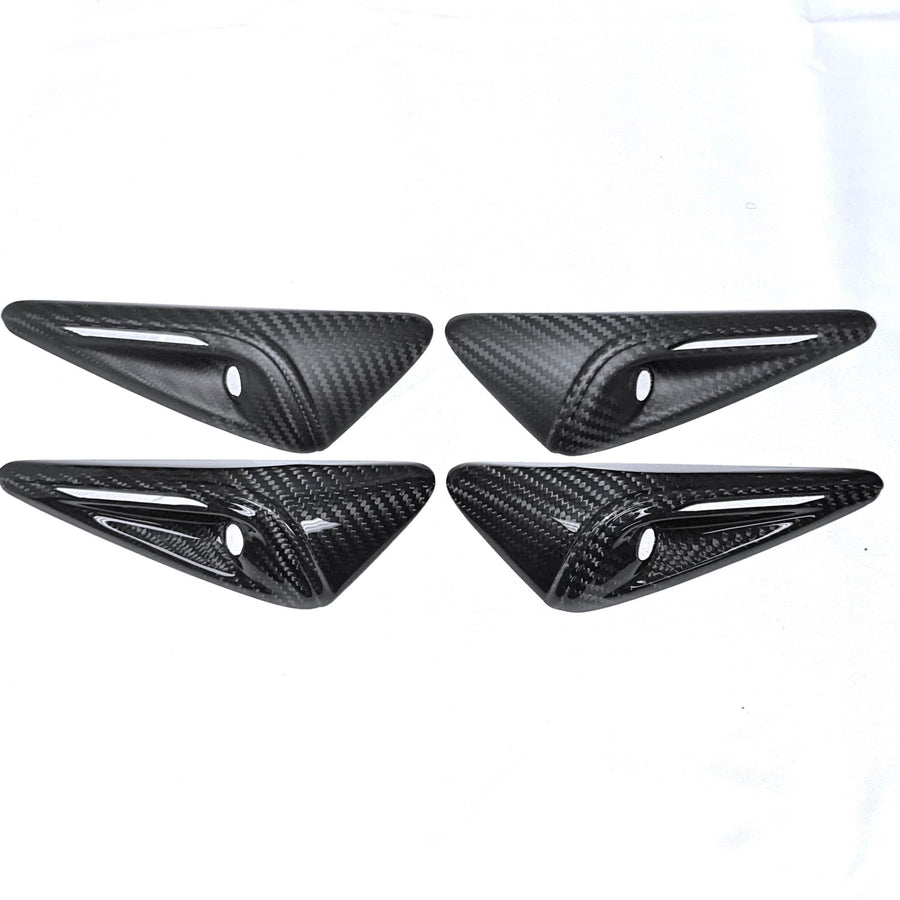 2023 + | Model 3 & Y & X Full Cover Turn Signal Overlays - Hardware 4.0 (1 Pair) - Real Dry Molded Carbon Fiber