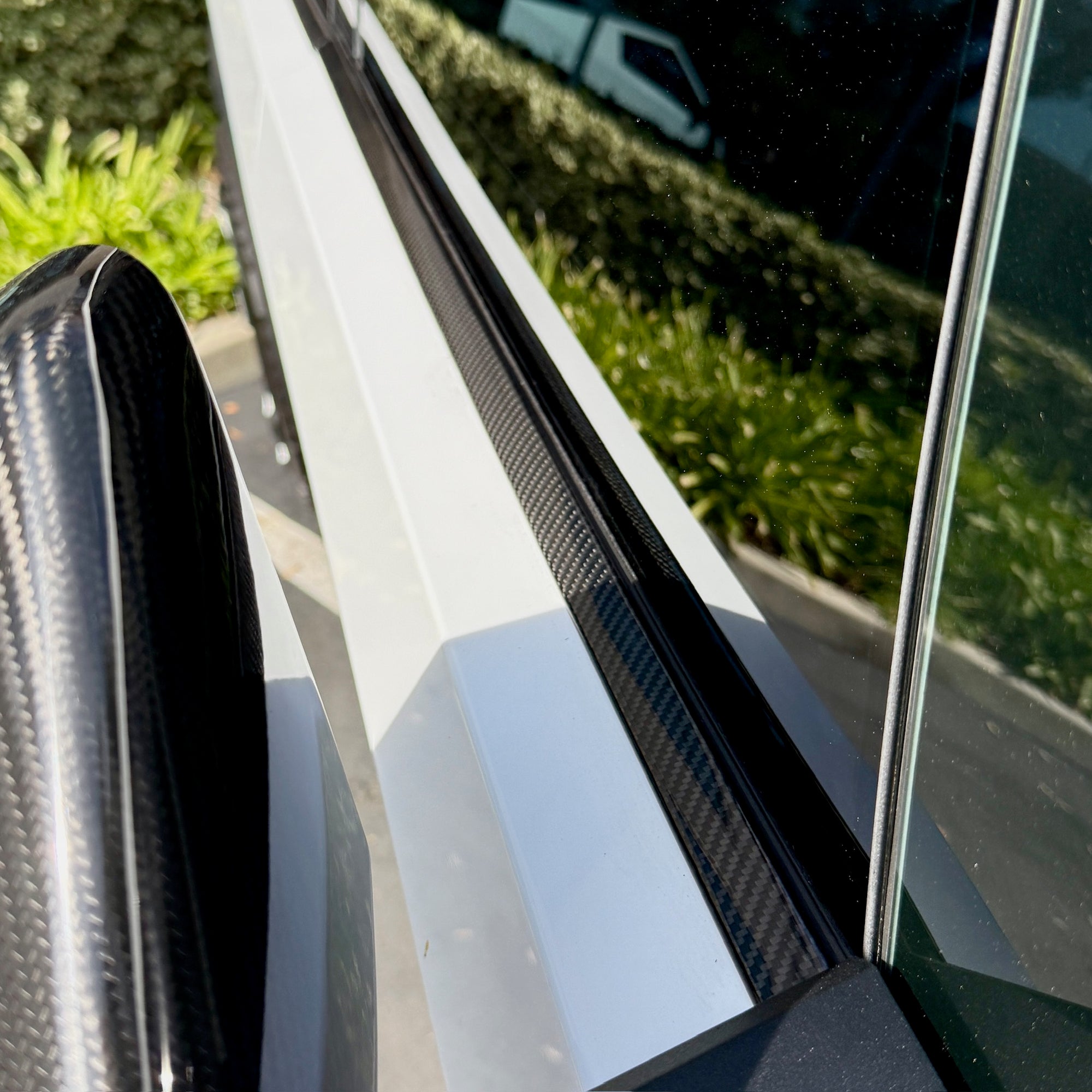 Cybertruck Window Trim Overlays - Real Dry Molded Carbon fiber