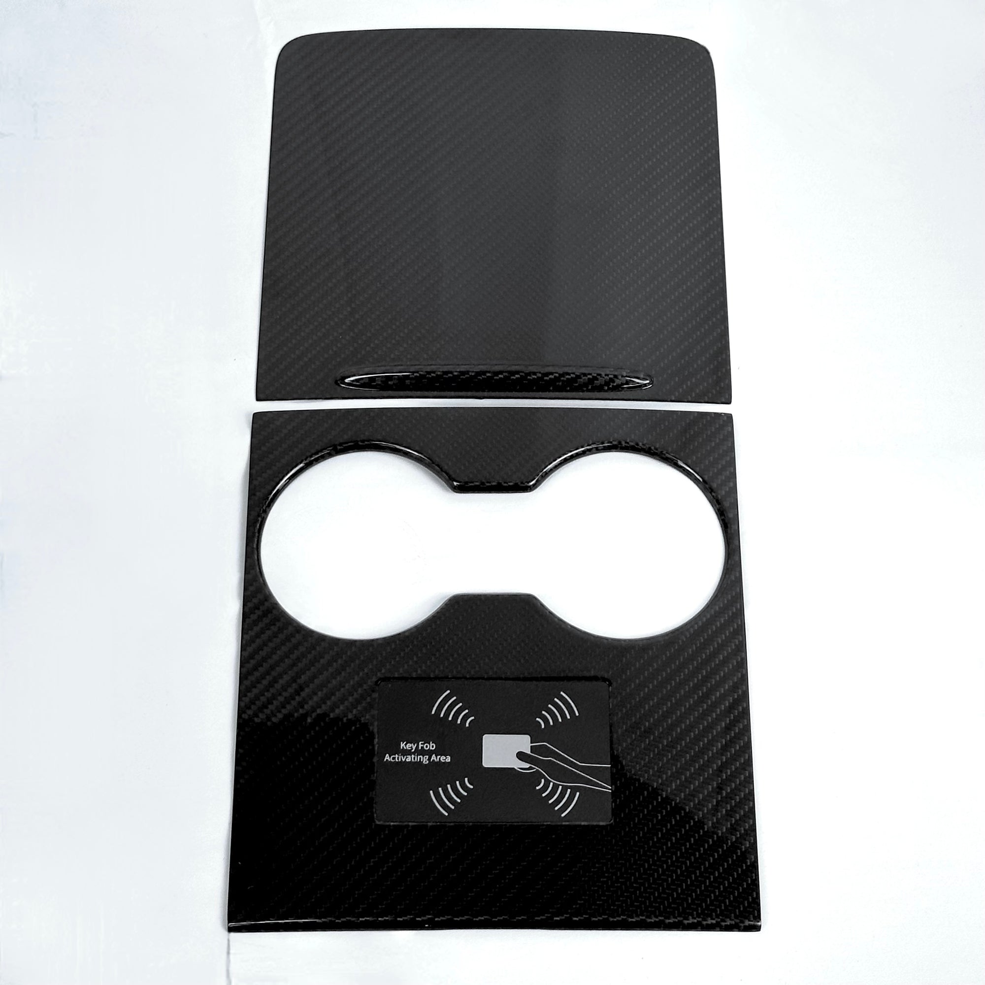 2021-2023 | Model 3 &amp; Y Center Console Overlays (Gen. 2) Version 2 - Real Molded Carbon Fiber