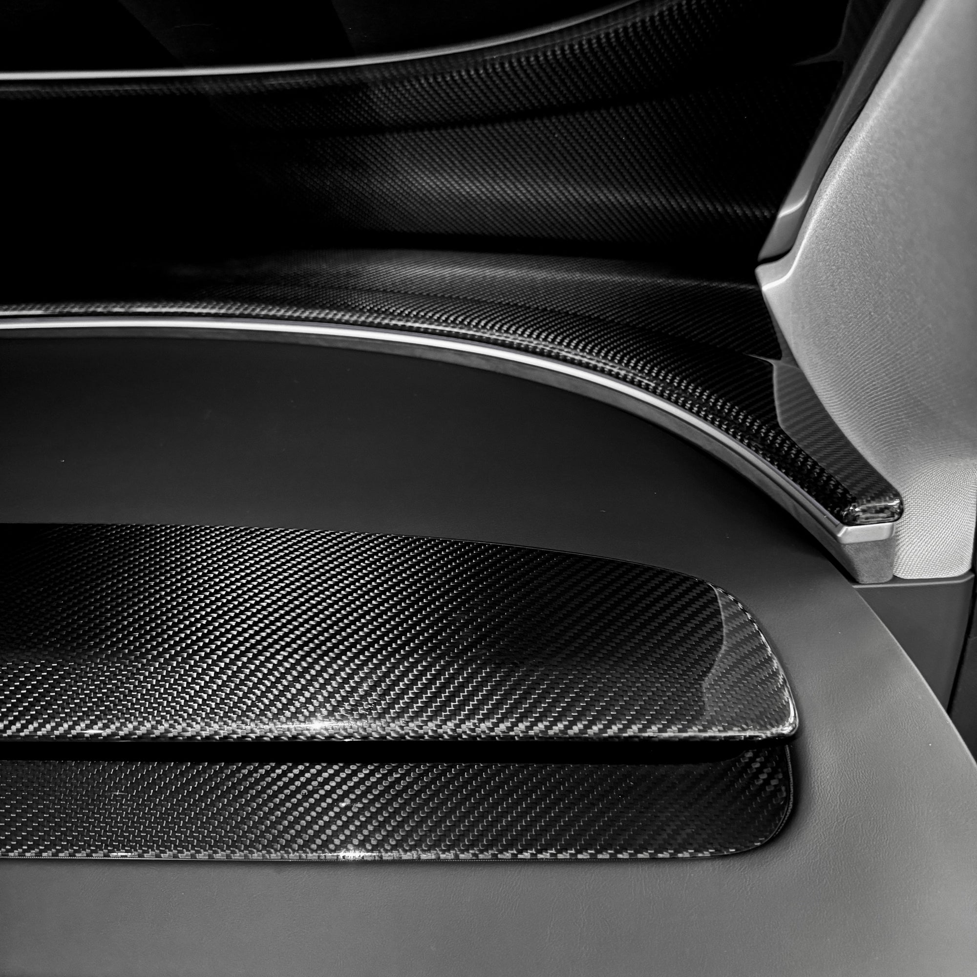 2024+ | Model 3 Highland Refreshed Full Interior Carbon Fiber Kit Bundles (20 Pieces) - Real Dry Molded Carbon Fiber