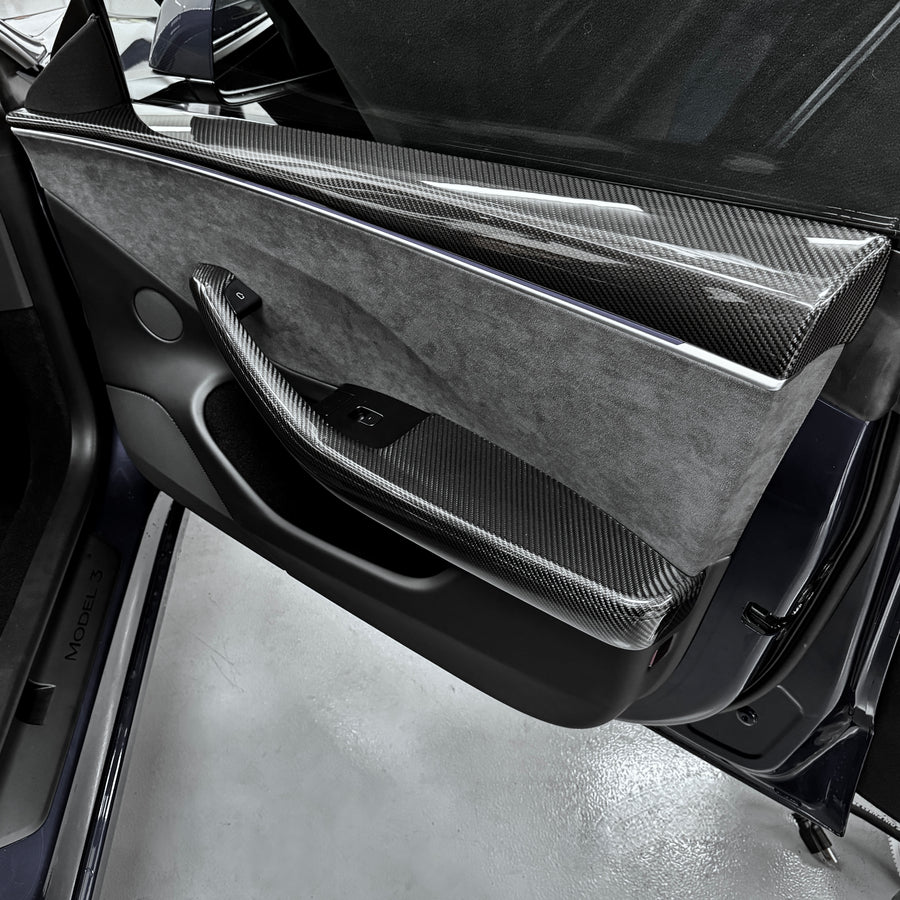 2024+ Model 3 Front & Rear Upper Door Panel Overlays (4 Pieces) Re