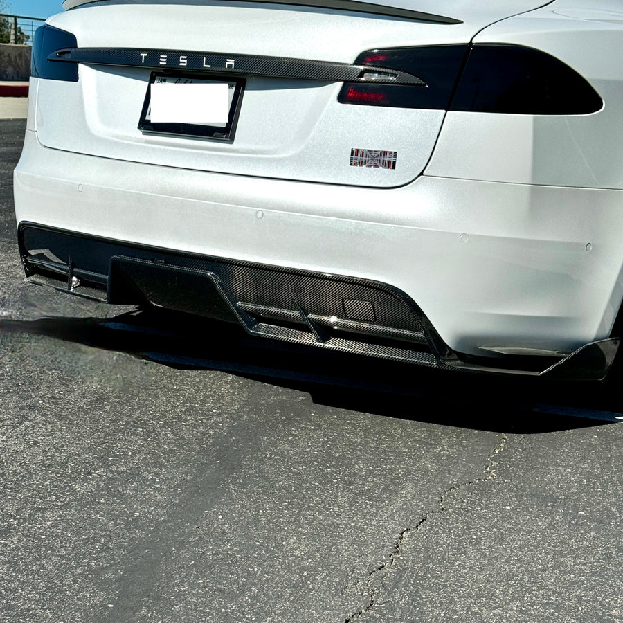 2021+ | Model S Viento Replacement Diffuser - Real Molded Carbon Fiber