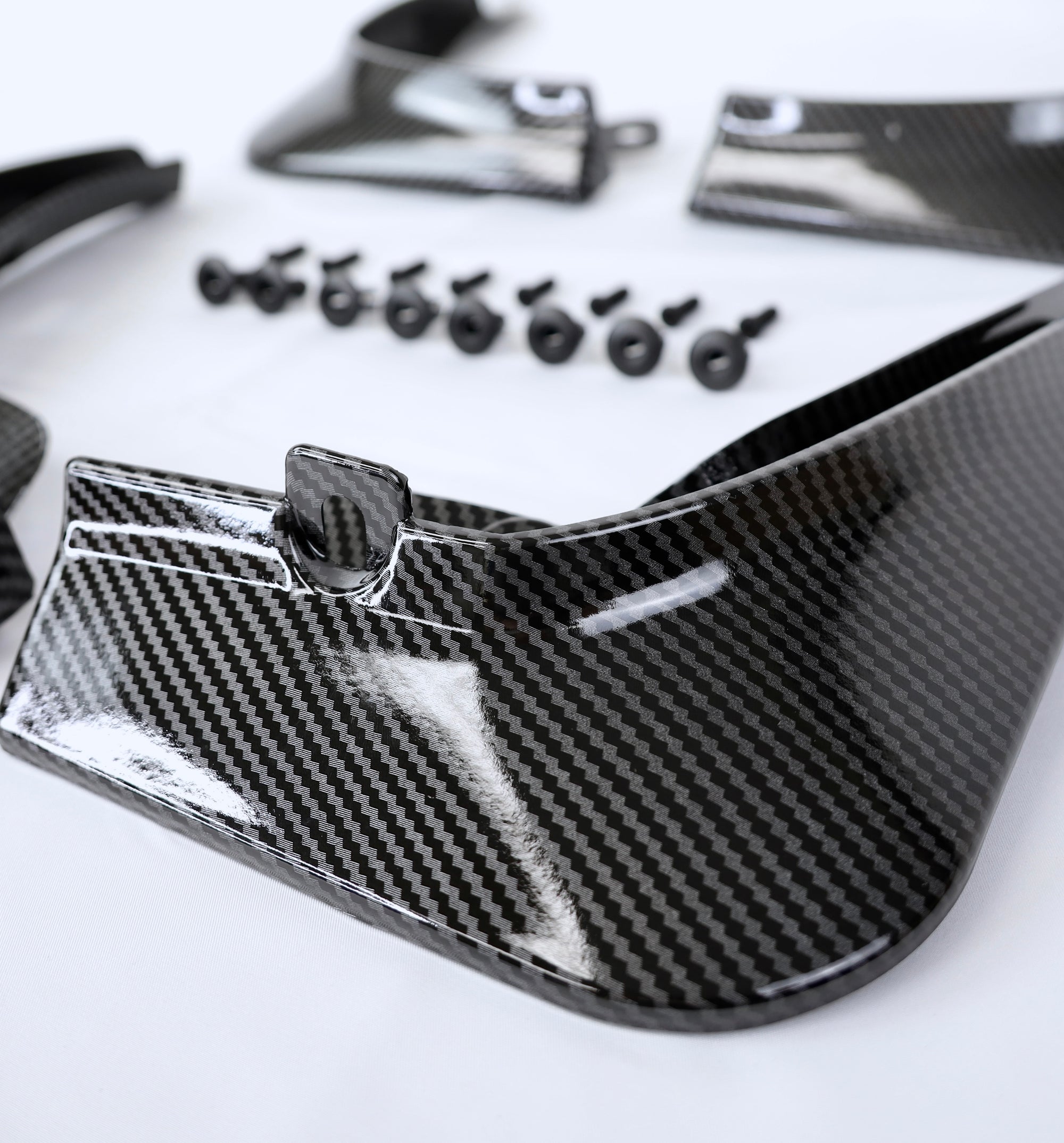 Model 3 Mud Flaps Screwless - Glossy Carbon Fiber Look - (Set of 4)