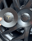 2026+ | Model S - 21" Velarium Center Wheel Hubs - Real Molded Carbon Fiber- (Set of 4)