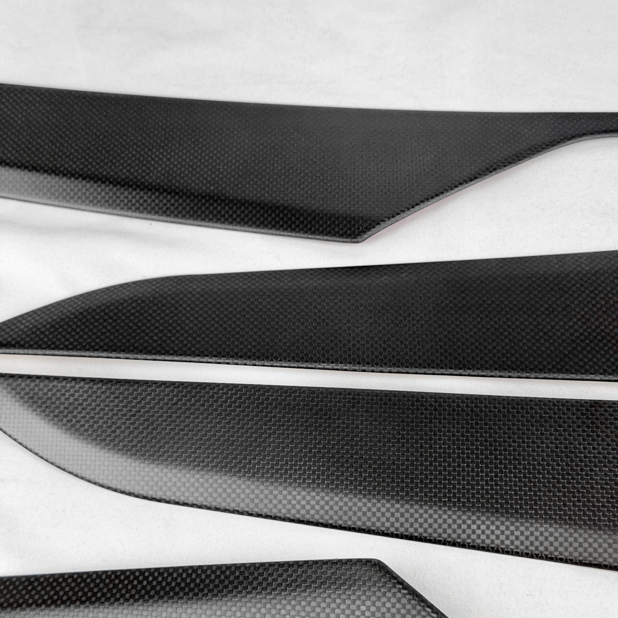 2026+ | Model Y Juniper Refreshed "Plain Weave" Performance Look Door Panel Trim Overlays - Real Dry Molded Carbon Fiber