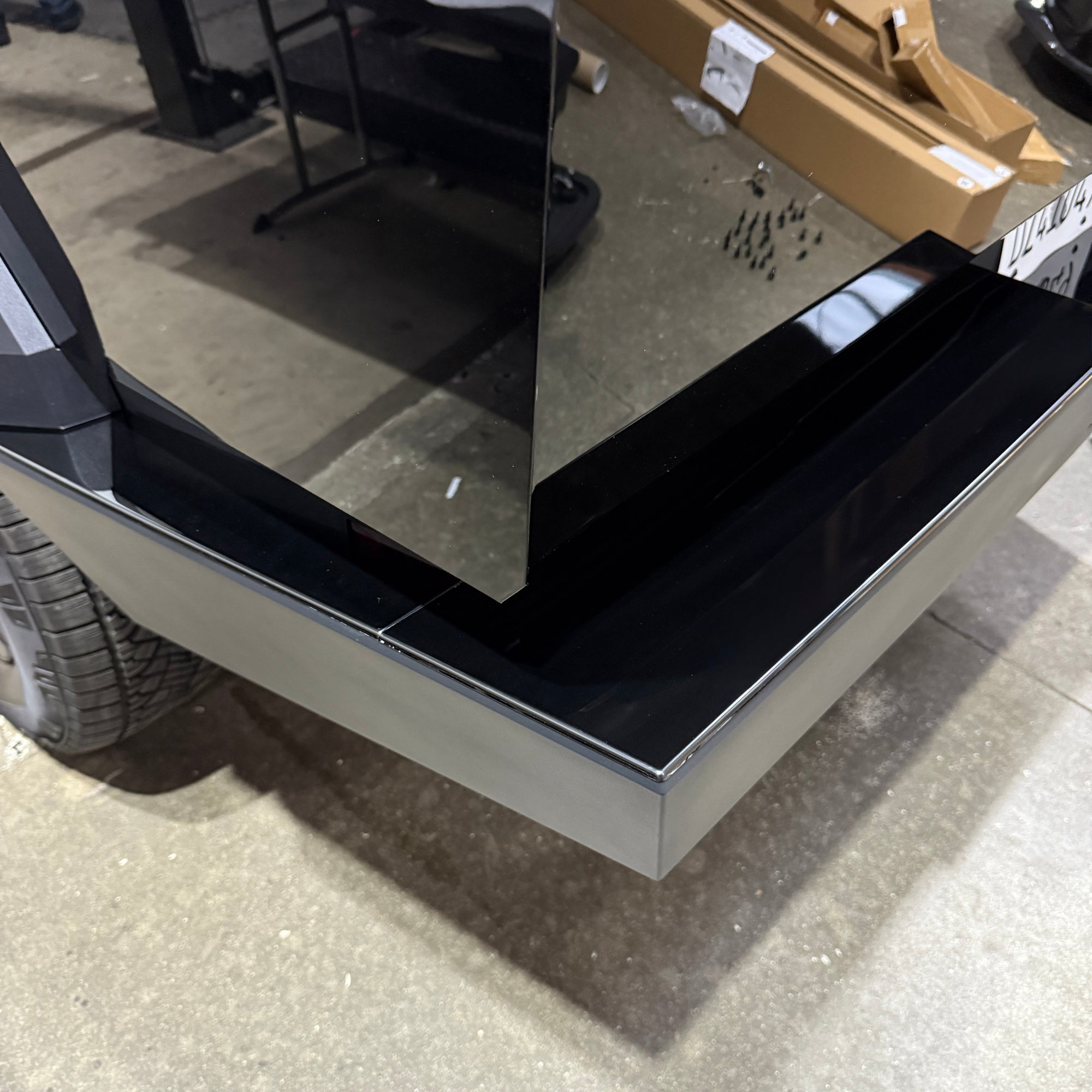 Cybertruck Rear Bumper Guard Step Plates  - Glossy Black or Polished Aluminum