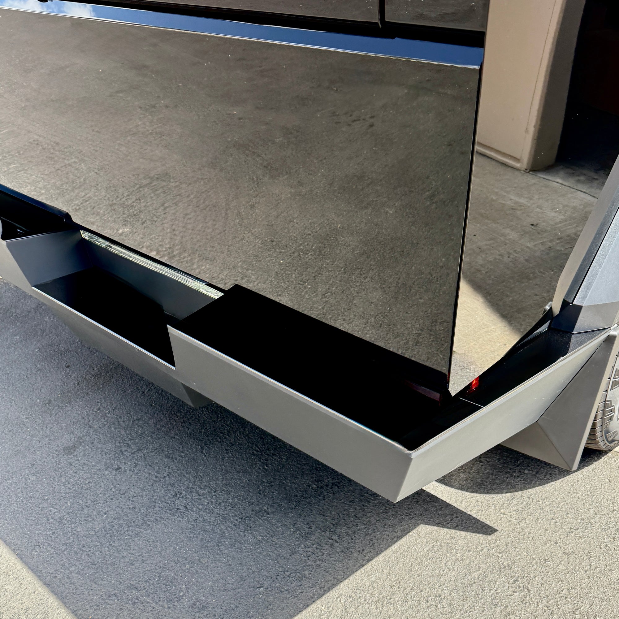 Cybertruck Rear Bumper Guard Step Plates  - Glossy Black or Polished Aluminum