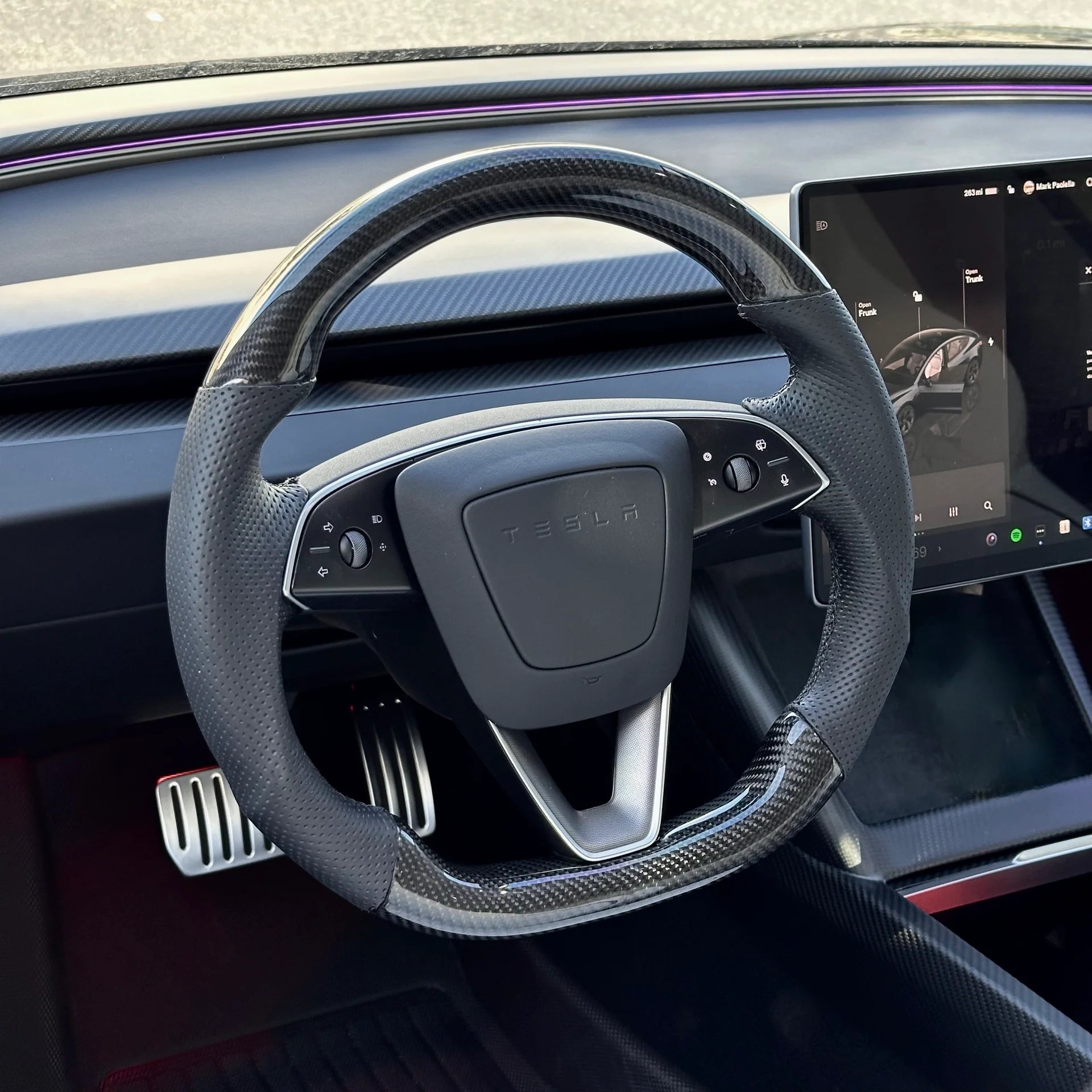 2024+ | Model 3 Highland Refreshed Carbon Fiber Heated Round Steering ...