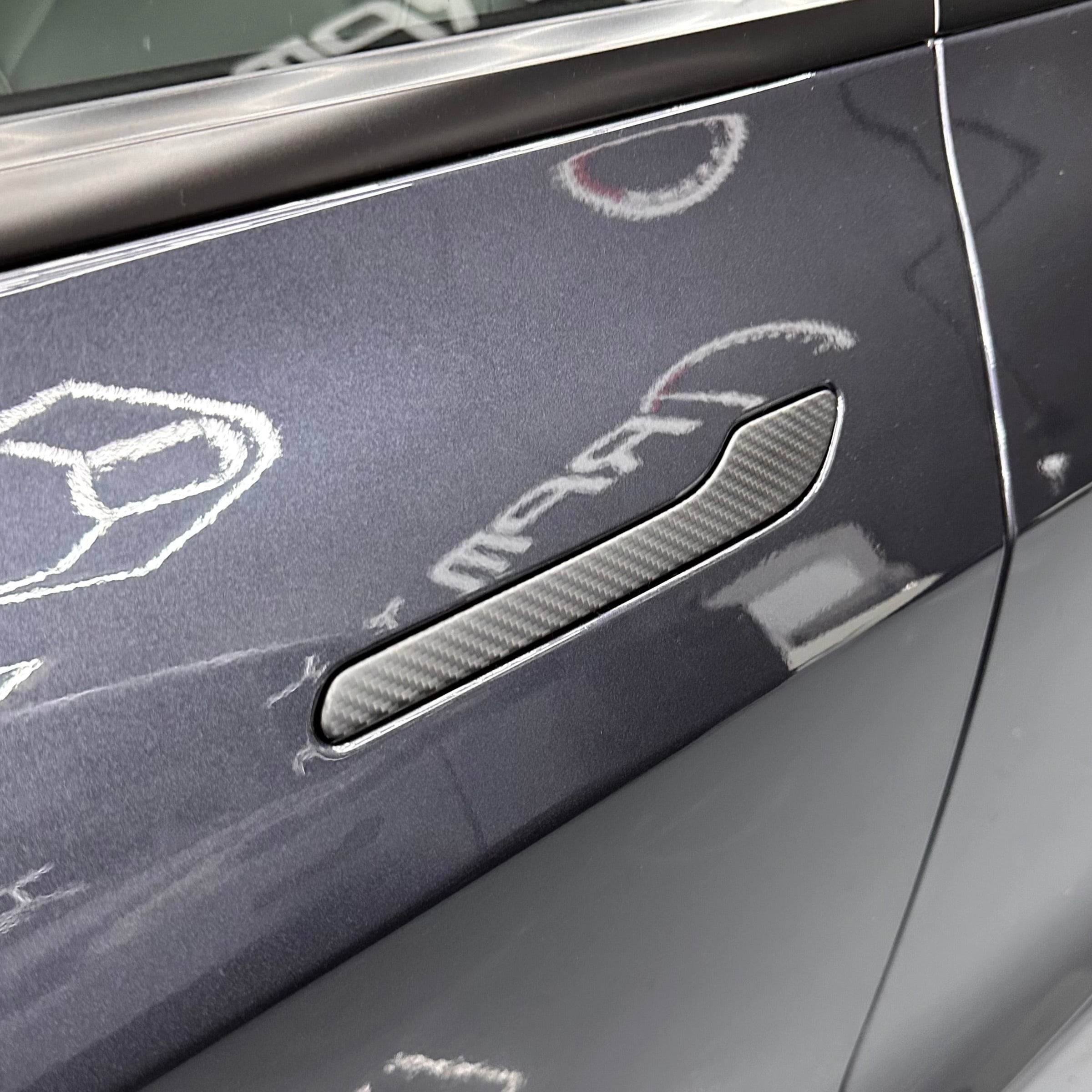 2017+ | Model 3 & Y Door Handle Overlays (4 Pieces) - Real Dry