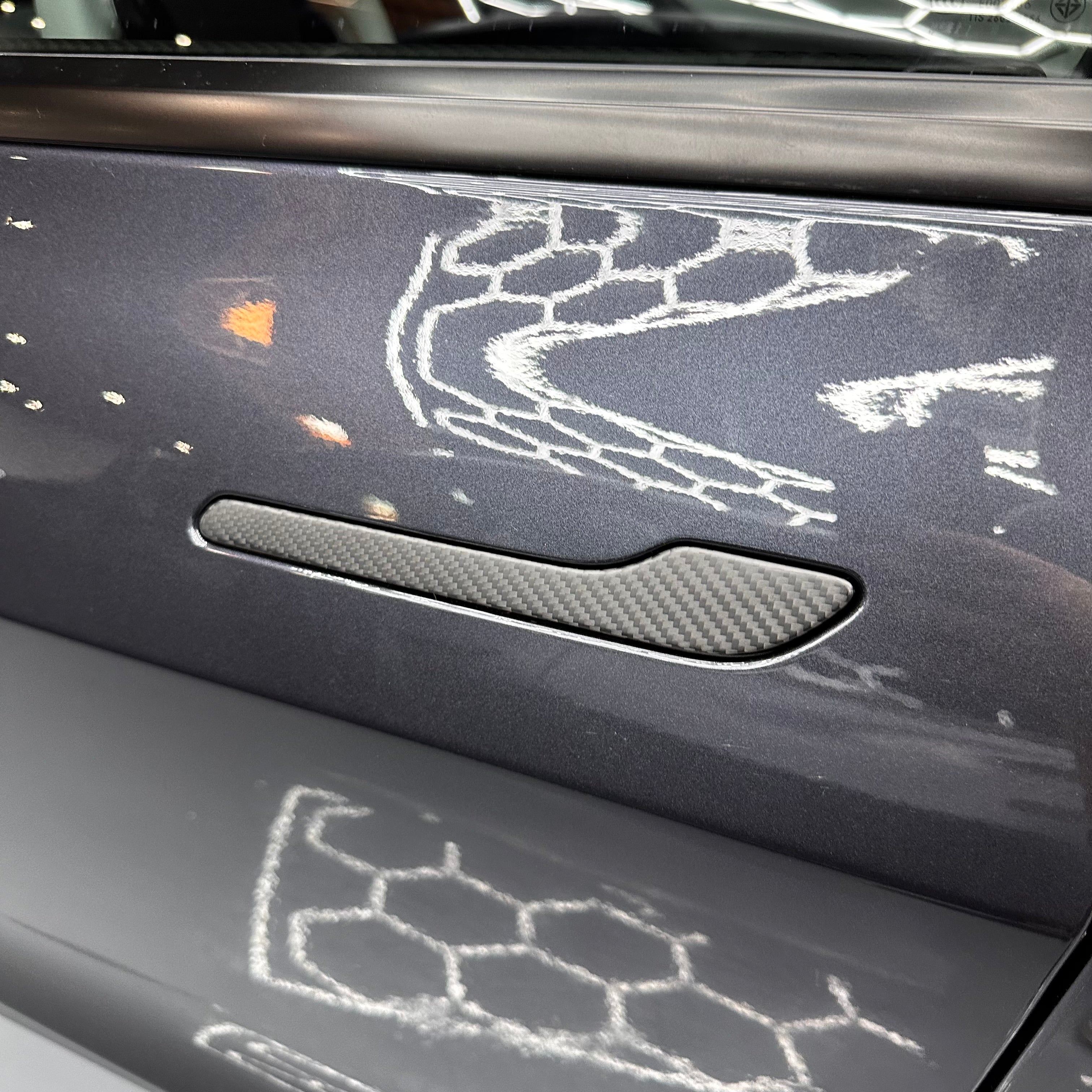 2017+ | Model 3 & Y Door Handle Overlays (4 Pieces) - Real Dry
