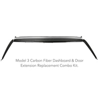 2021+ | Model 3 & Y Dashboard & Door Panel Replacement Kit (3 Pieces) - Real Molded Carbon Fiber