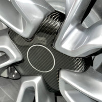 Model 3 - 19" Sport Center Wheel Hubs, Real Molded Carbon Fiber (Set of 4)