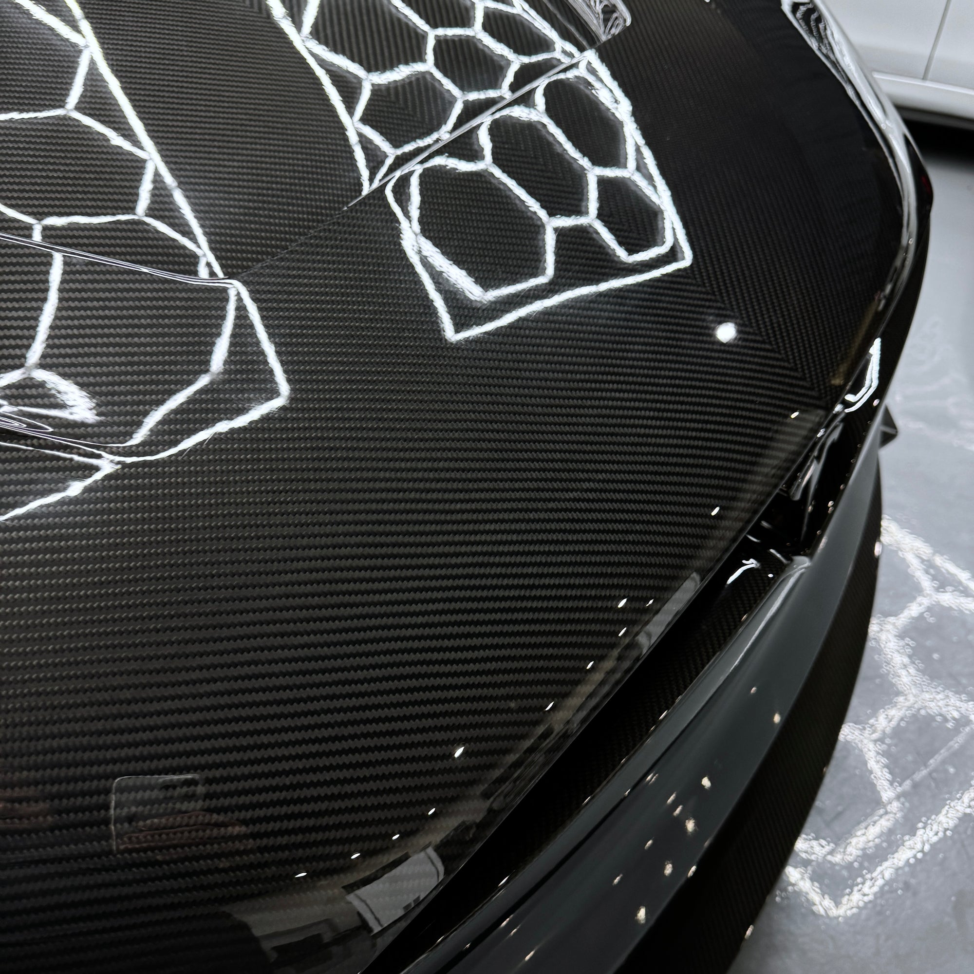2017+ | Model X Viento Robot Hood - Dual Layer with Xpel Clear Bra- Dry Molded Carbon Fiber