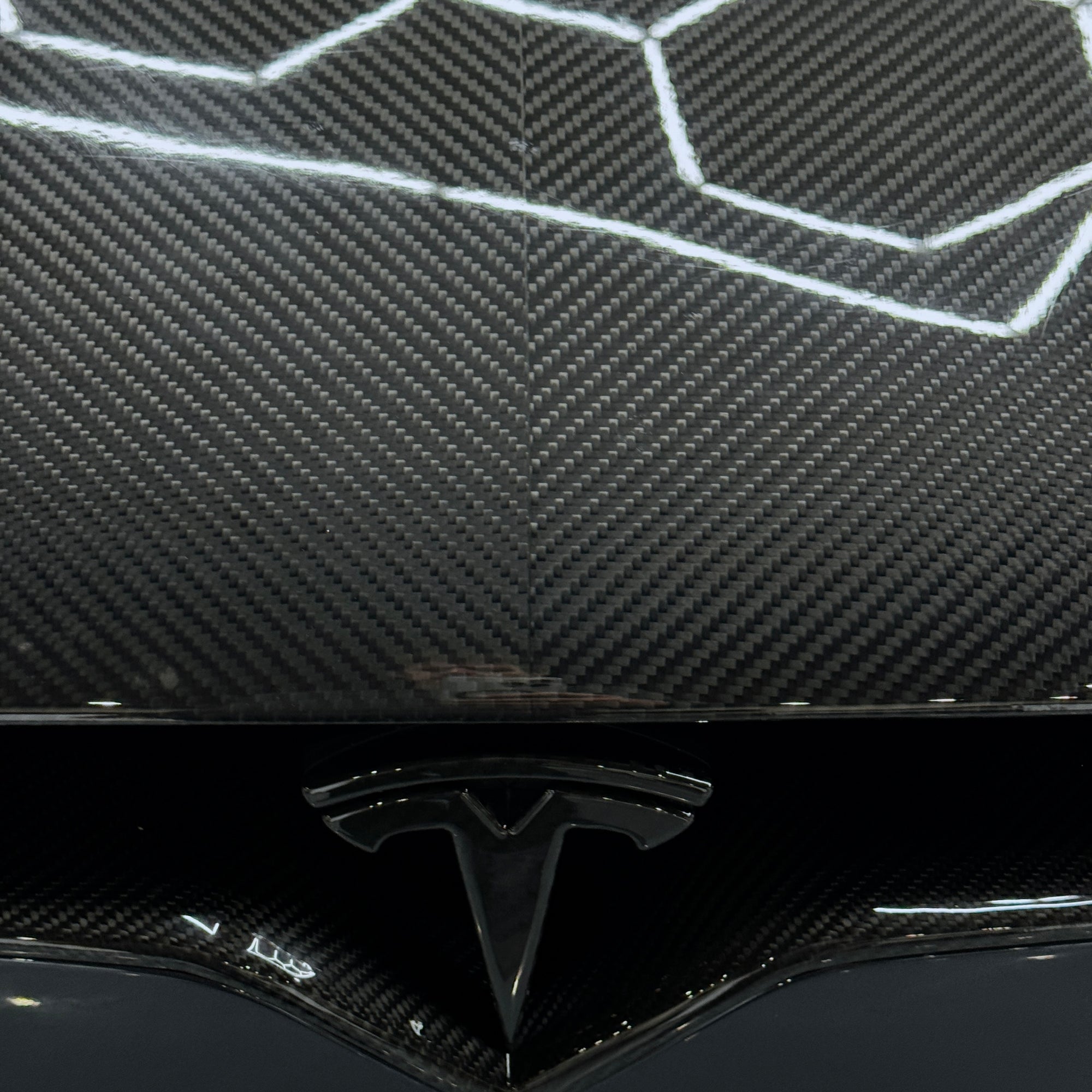 2017+ | Model X Viento Robot Hood - Dual Layer with Xpel Clear Bra- Dry Molded Carbon Fiber