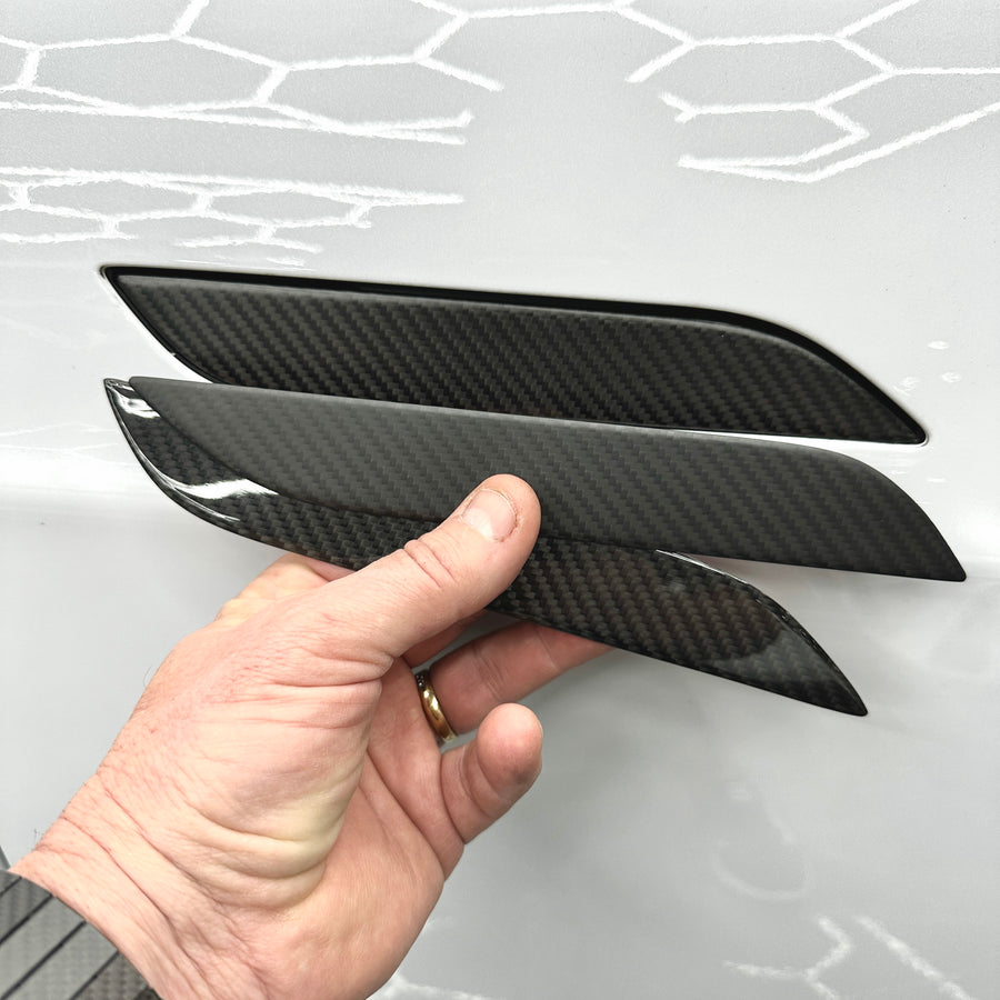 Model S Door Handle Overlay - (Set of 4) Real Molded Carbon Fiber