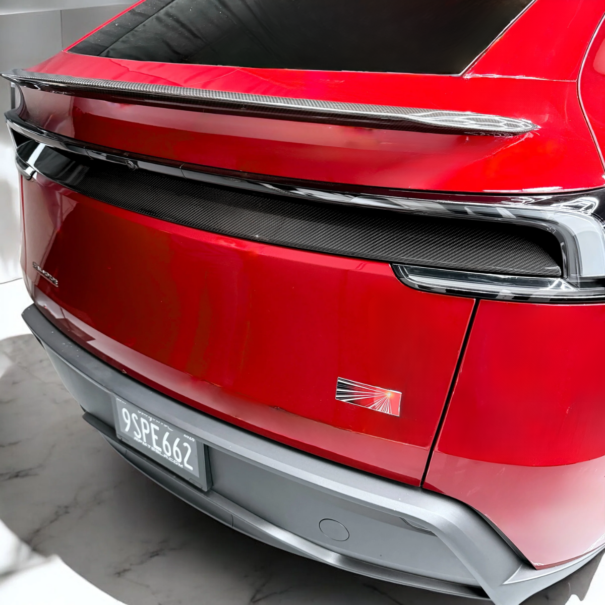 2026+ | Model Y Juniper Refreshed Tailgate Applique - Real Dry Molded Carbon Fiber
