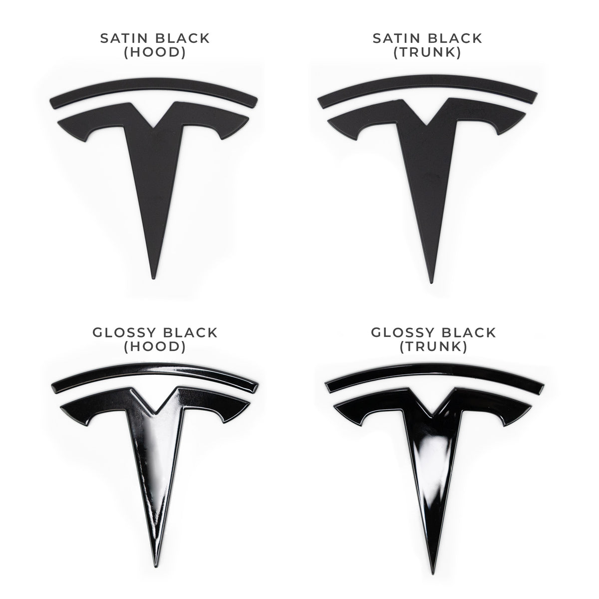 Customize Tesla Emblems Model 3 Replacement TESLA T Logo Emblems for Hood & Trunk (1 Pair, 4 P ...