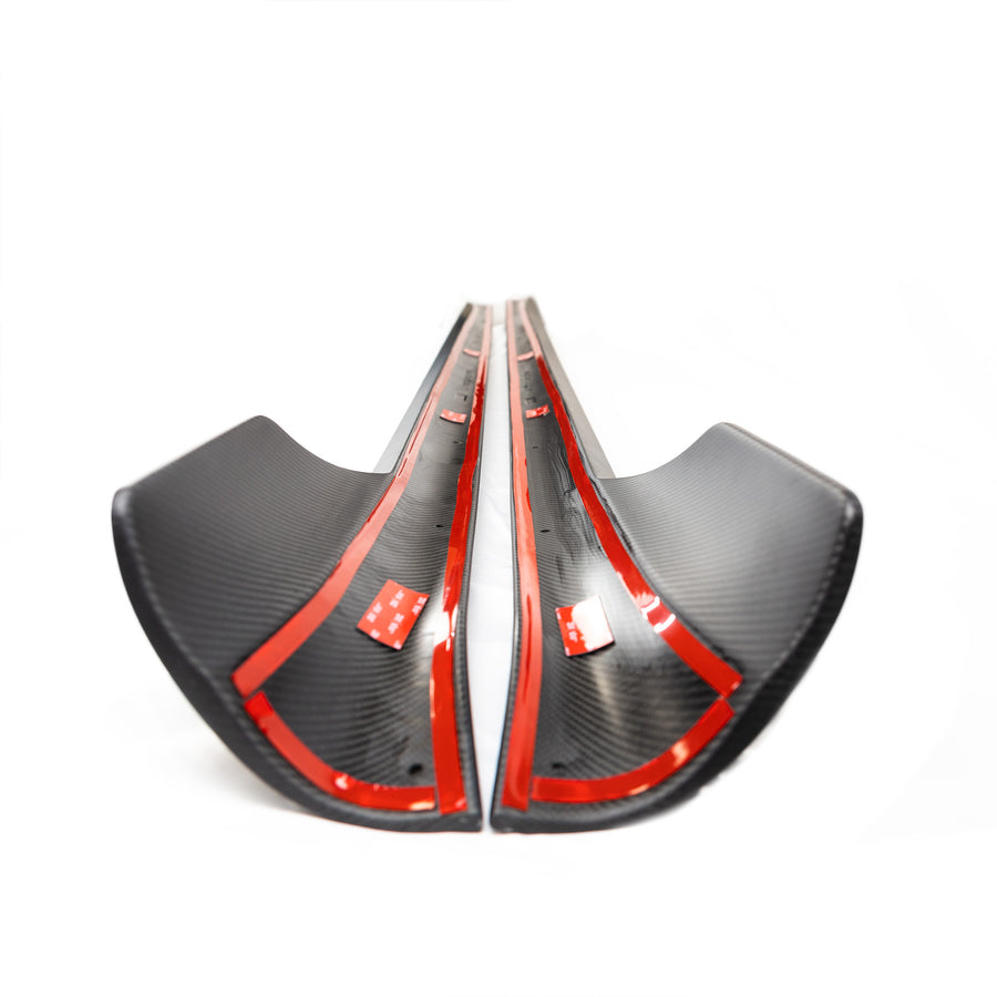 2021+ | Model S Viento Side Skirts - Real Molded Carbon Fiber