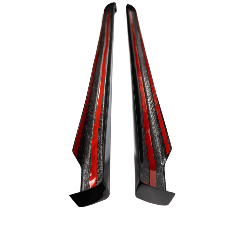 2022+ | Model X Colossal Side Skirt Overlays (1 Pair) - Real Dry Molded Carbon Fiber