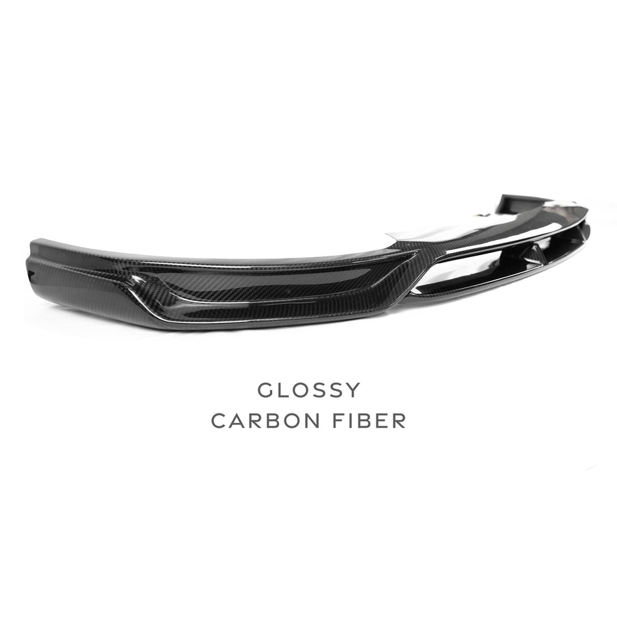 Model Y Viento Plus Front Lip Overlay Spoiler  - Real Dry Molded Carbon Fiber