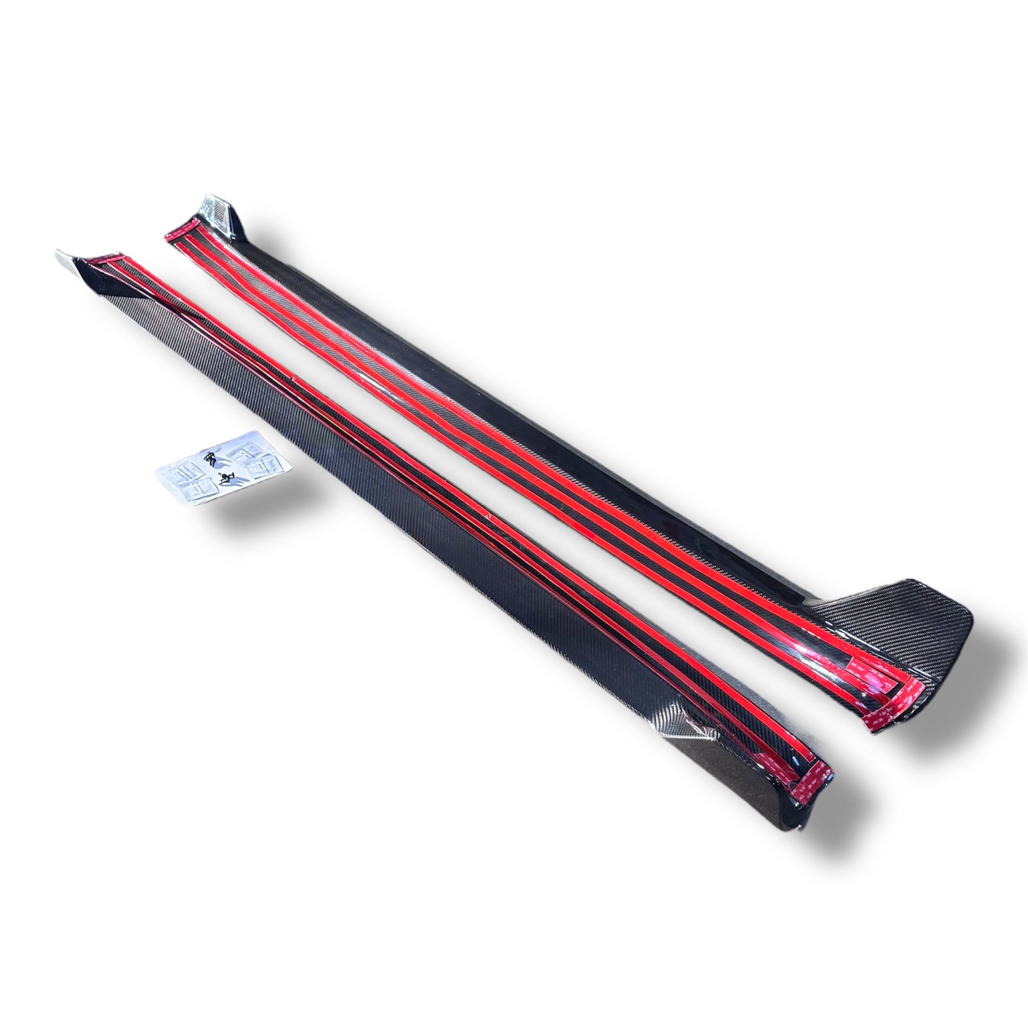 Red Molded Rpm 2017+ | Model 3 Colossal Side Skirt Overlays - Real Dry Molded Carbon ...