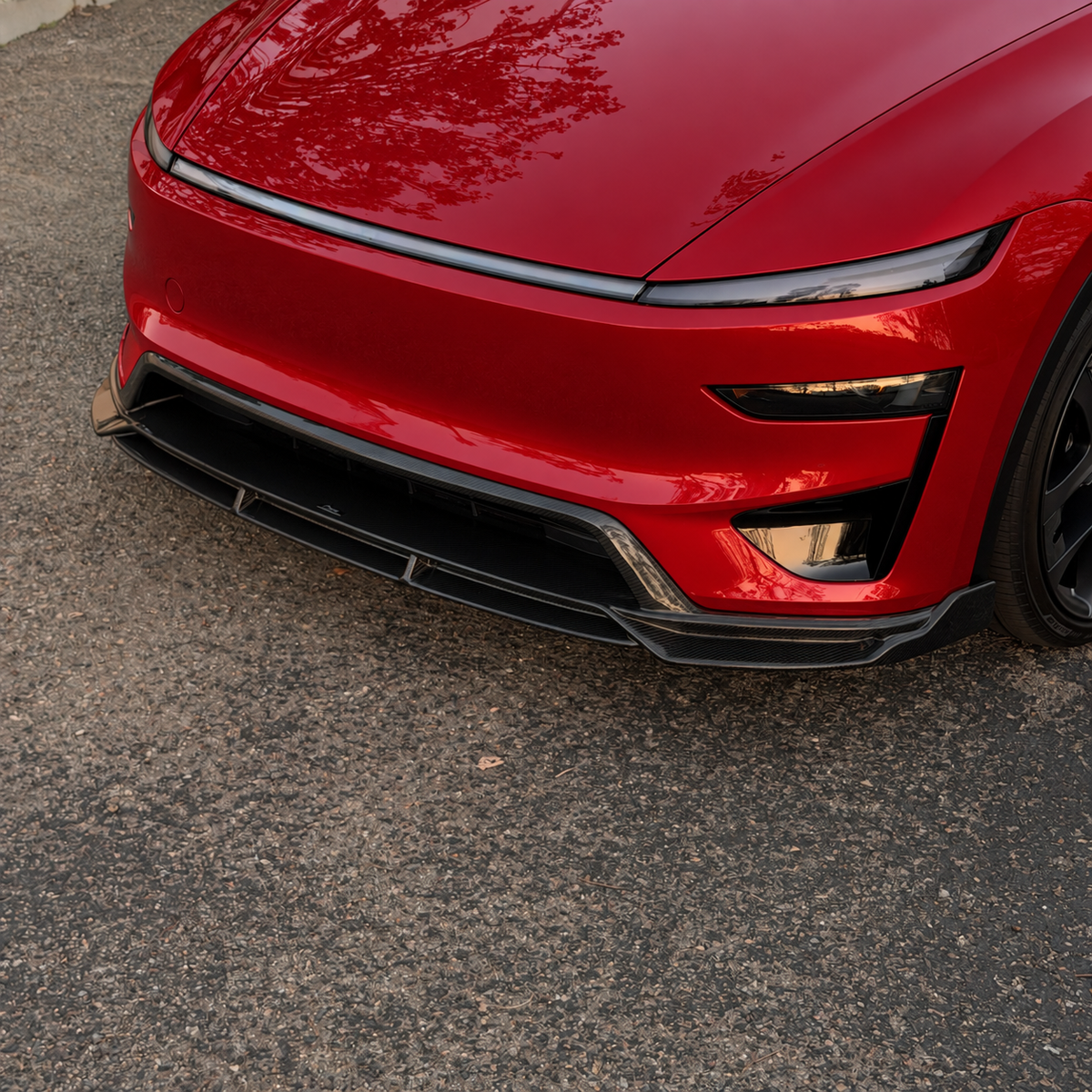 2026+ | Model Y Juniper Performance Model Colossal Front Lip Splitter / Spoiler - Real Dry Molded Carbon Fiber