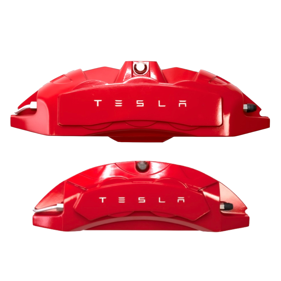 Red Aluminum Brake Caliper Covers For Tesla Model Y 2020-2024 (4pcs Set) - Rust Prevention
