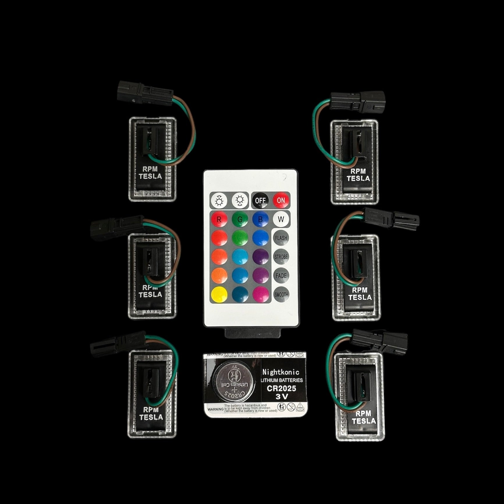 Cybertruck Interior &amp; Door LED Colored Lighting Upgrade Kits - RGB-W with IR Remote