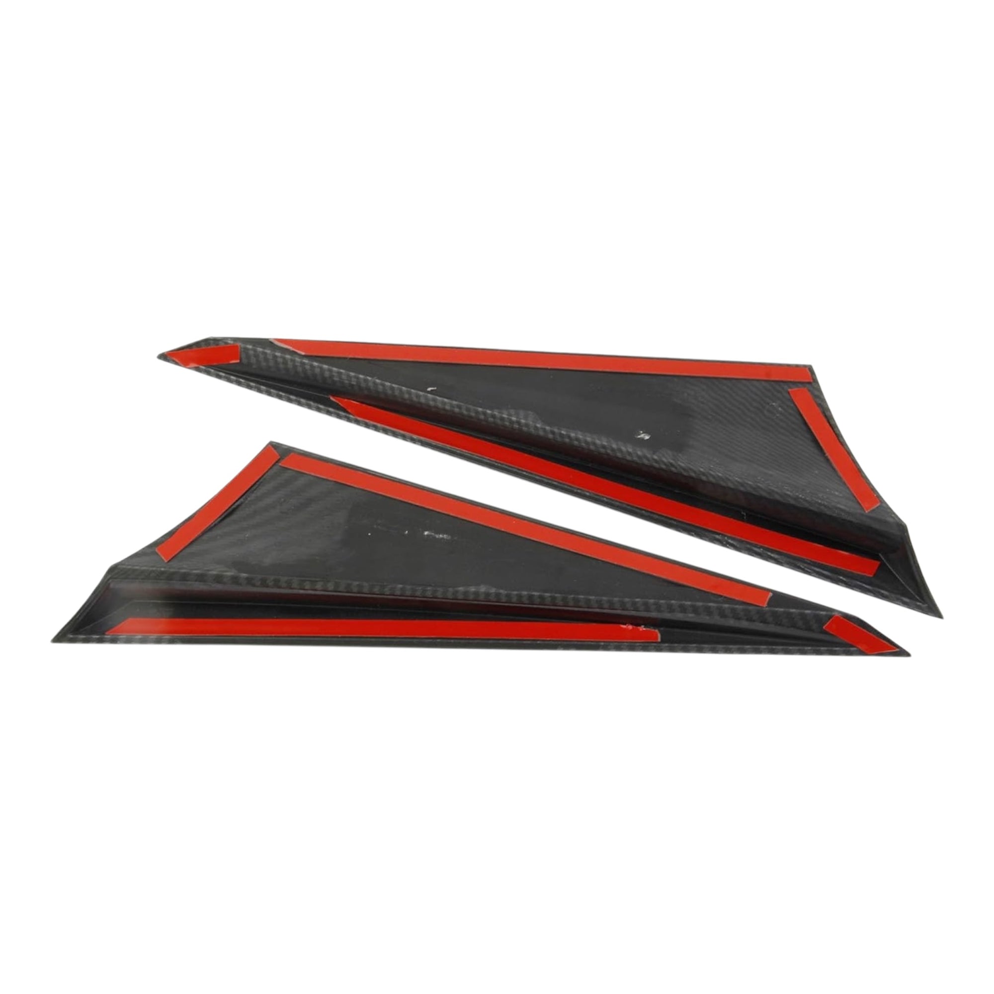 Cybertruck Exterior Front Corner Window Overlay ABS Plastic - Hydro Carbon Fiber Coated
