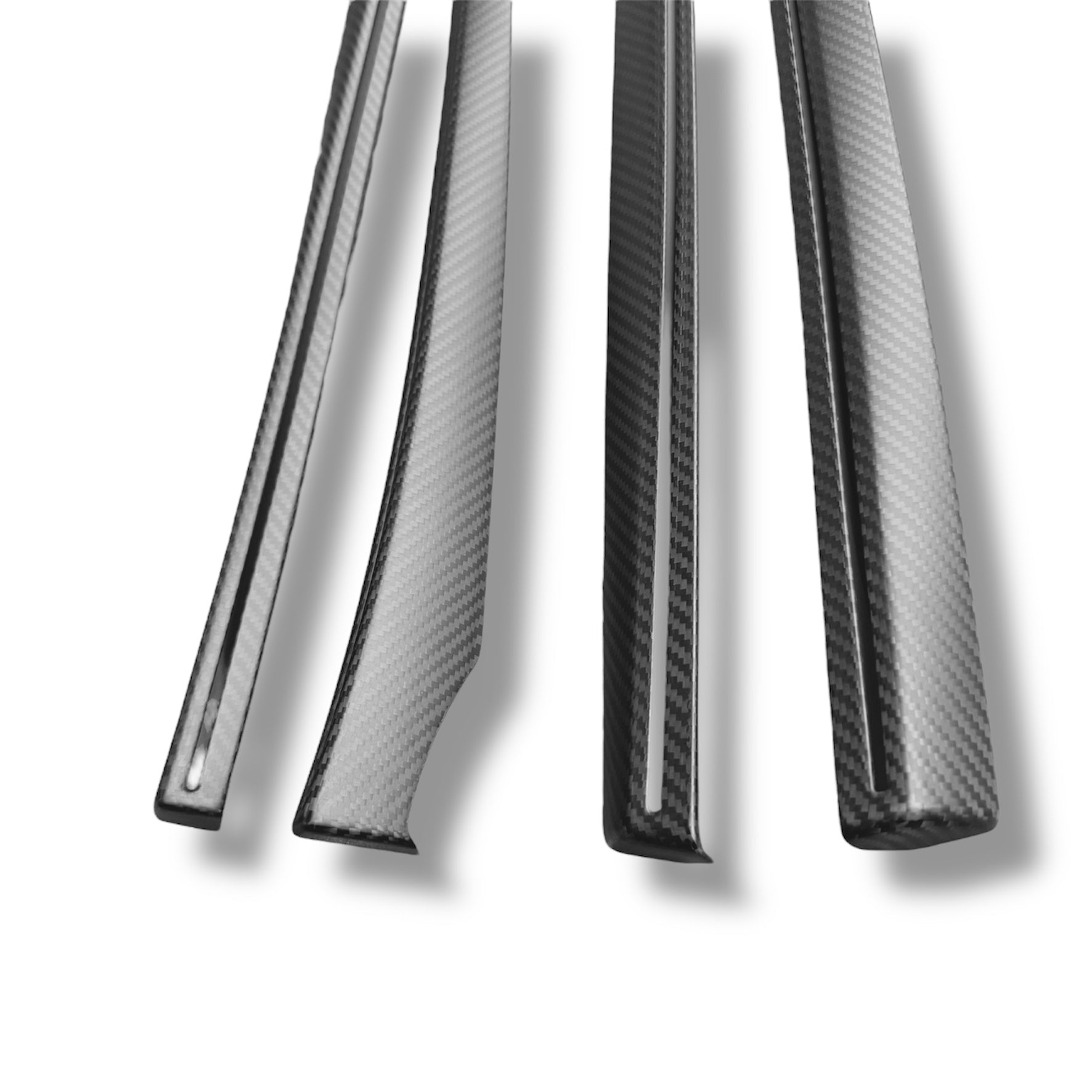 2025+ | Model Y Juniper Refreshed Extended Front &amp; Rear Door Panel Overlays (4 Pieces) - Real Dry Molded Carbon Fiber