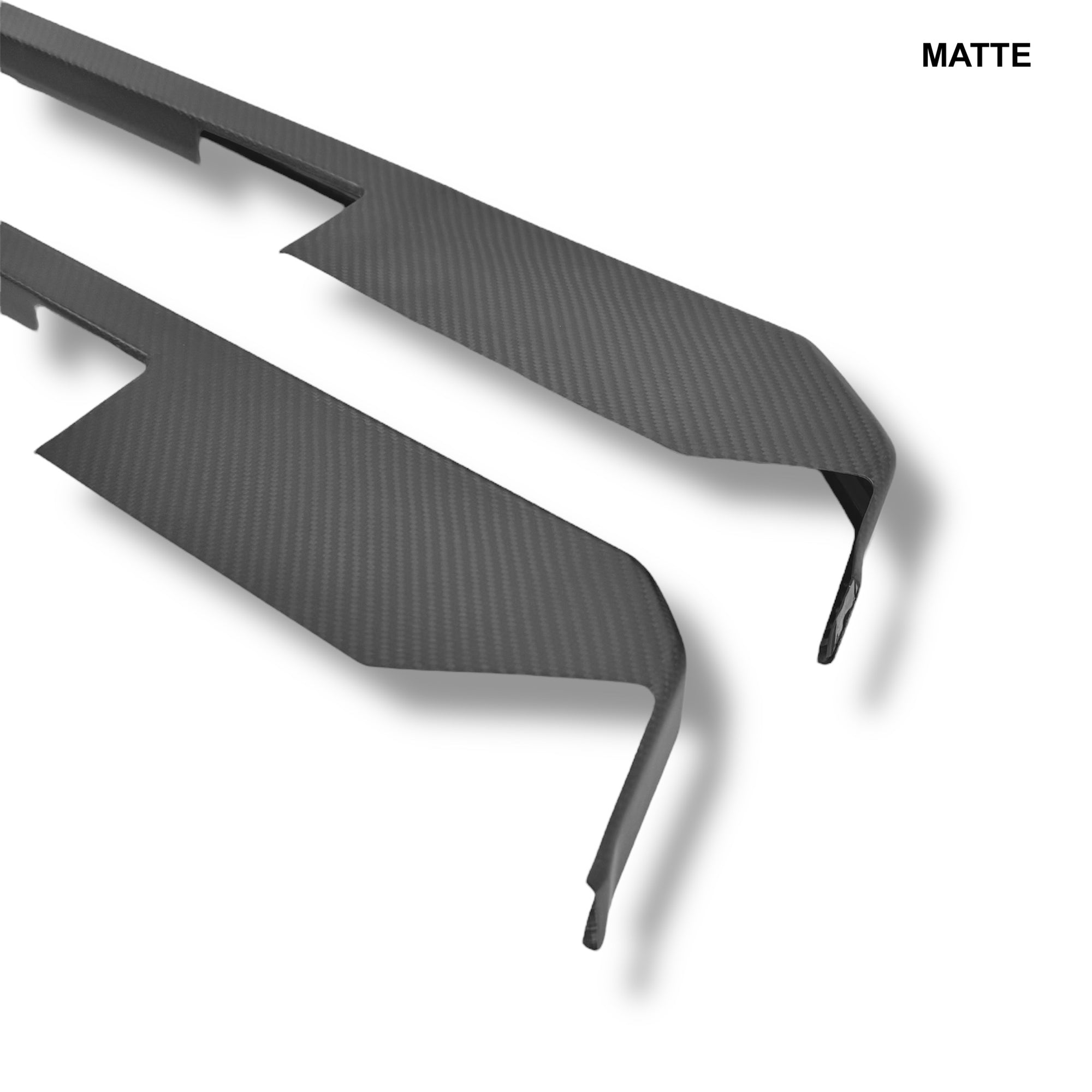 Cybertruck Front &amp; Rear Lower Door Panel Overlays (4 Pieces) - Real Dry Molded Carbon Fiber