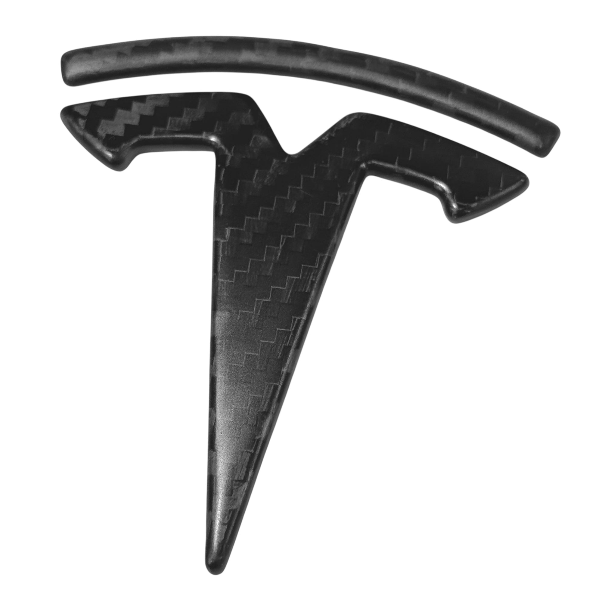 2016-2025 |  Model S Front T Logo Overlay - Real Dry Molded Carbon Fiber