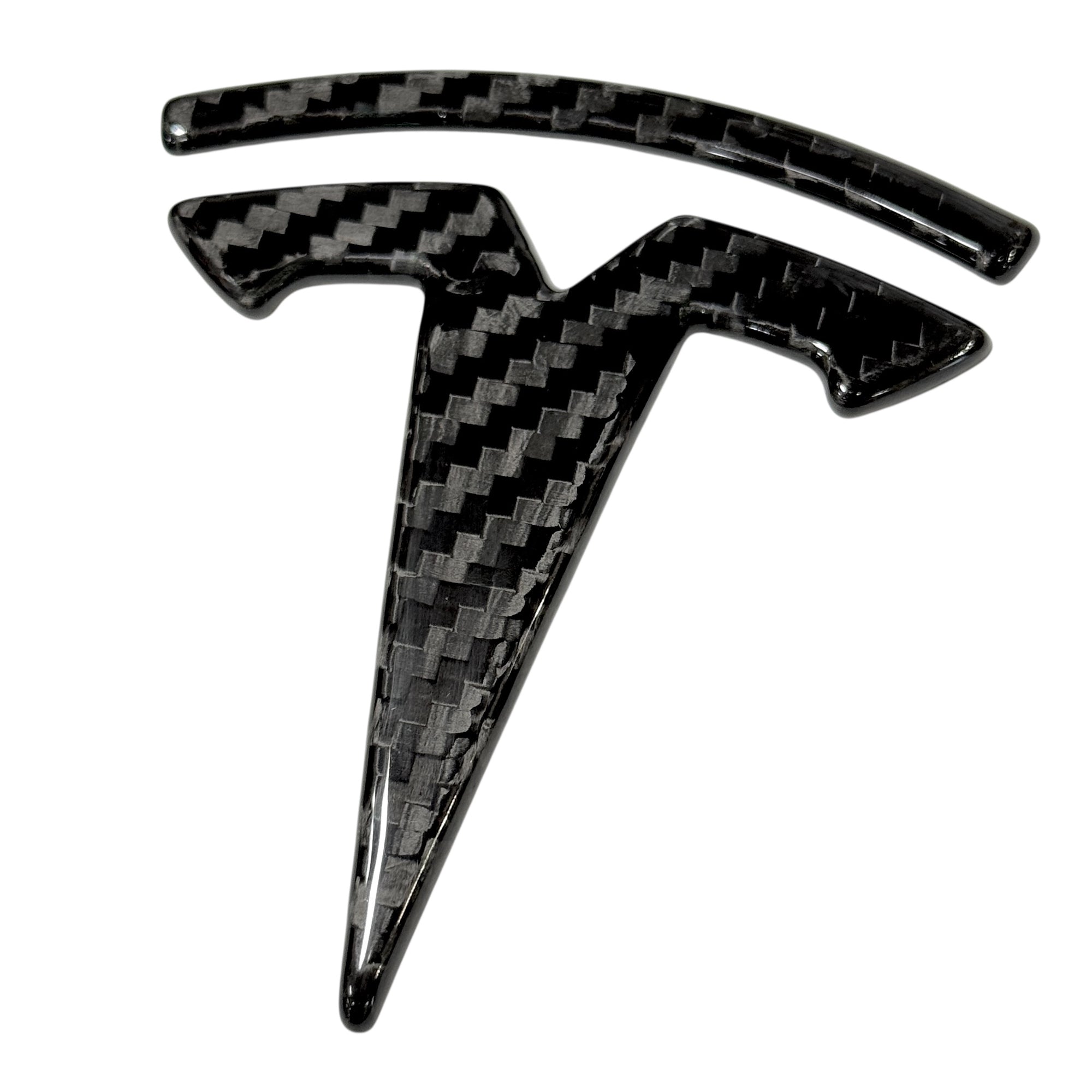 2016-2025 | Model S Front T Logo Overlay - Real Dry Molded Carbon Fiber