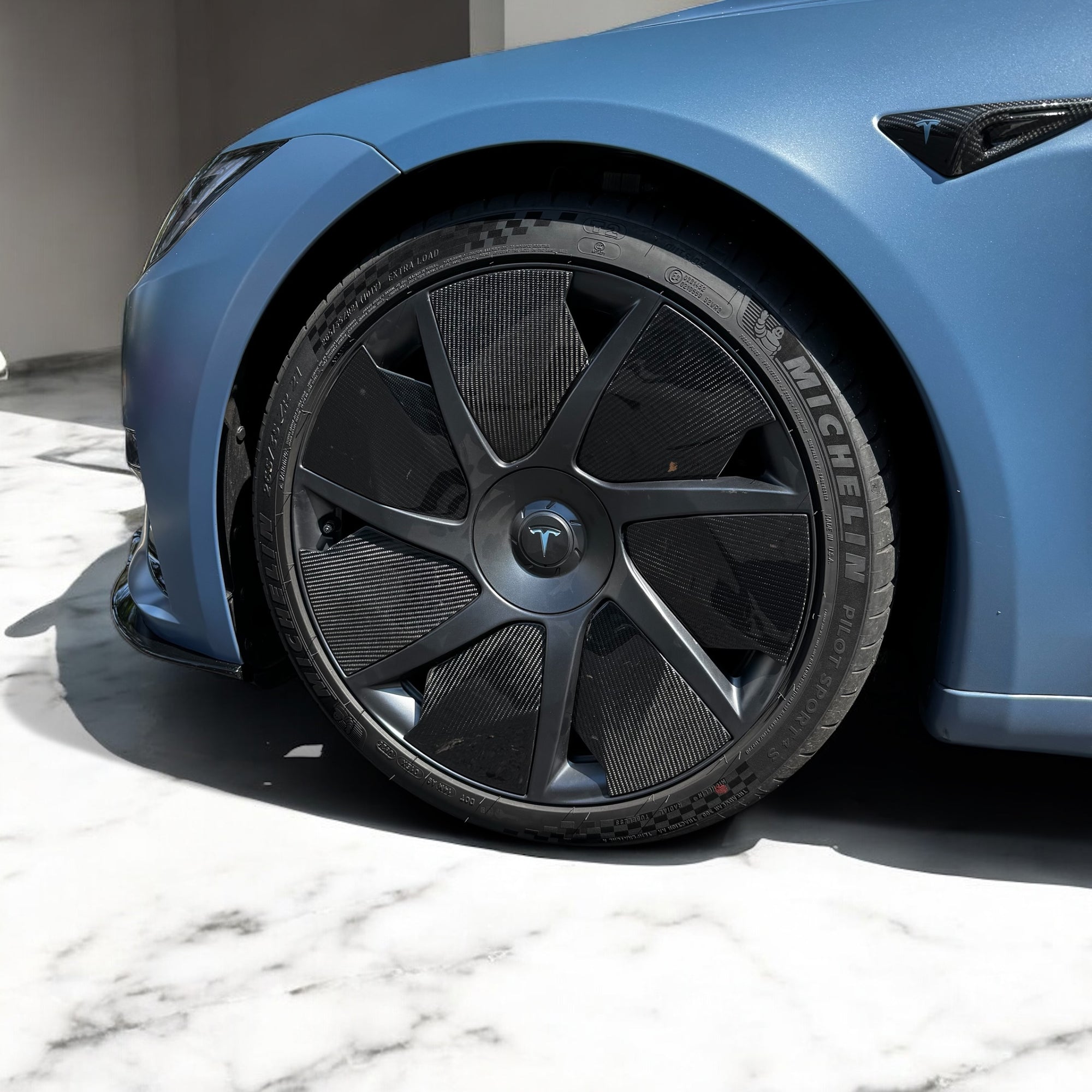 2026+ | Model S 21” Velarium Wheel Carbon Fiber Spoke Inserts - 28 Piece Kit