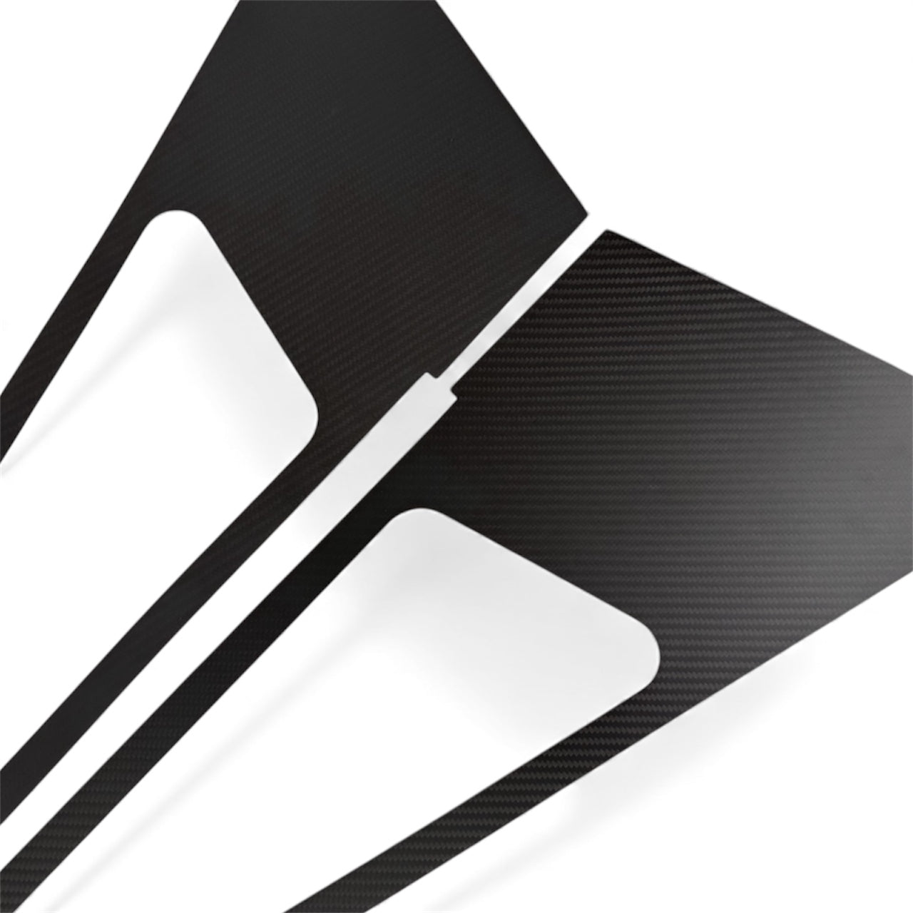 Cybertruck A-Pillar Full Corner Window Overlay (1 Pair) - Real Dry Molded Carbon Fiber