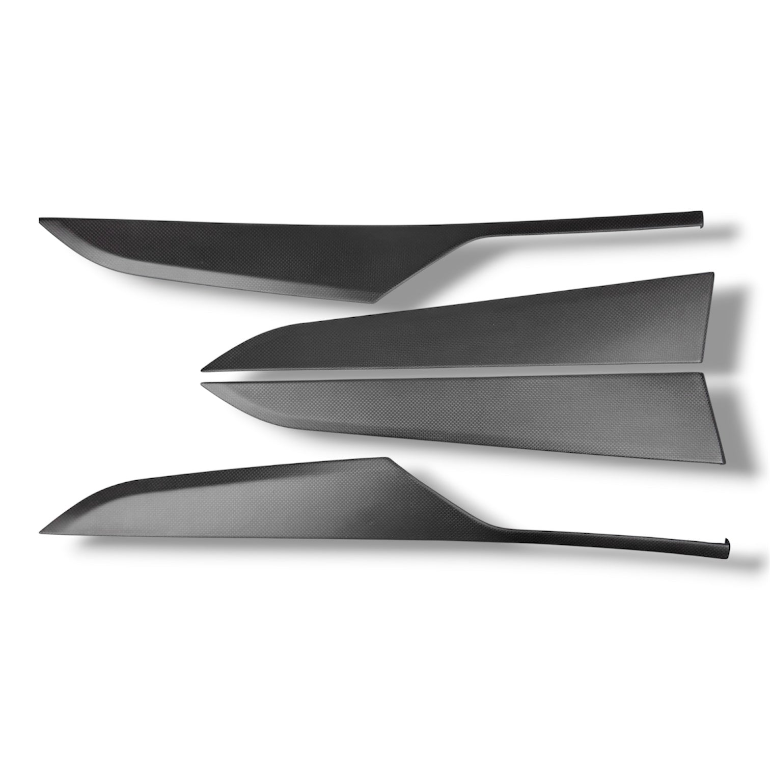 2026+ | Model Y Juniper Refreshed "Plain Weave" Performance Look Door Panel Trim Overlays - Real Dry Molded Carbon Fiber