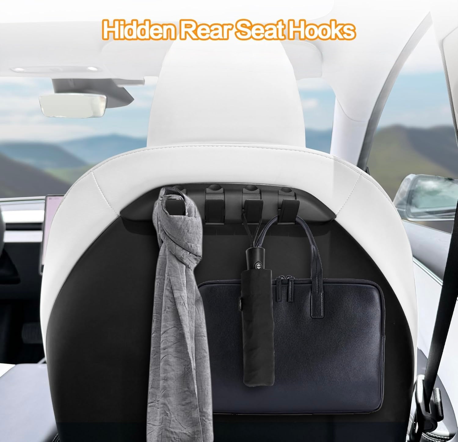 Model 3 &amp; Y Front Seat Storage Hidden Hooks (Style B)